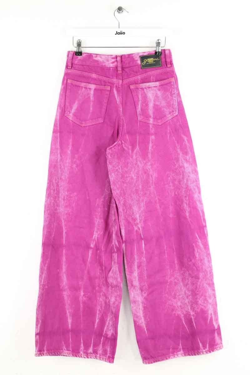 Straight cotton-blend pants GANNI - Seconde Main Pink