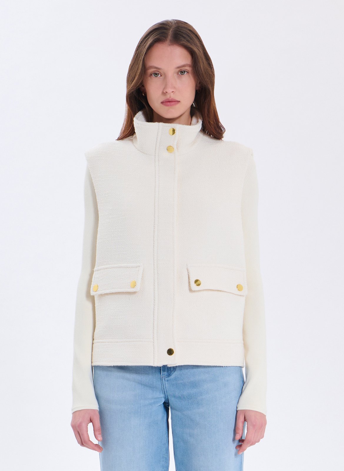 High-neck jacket ZAPA White