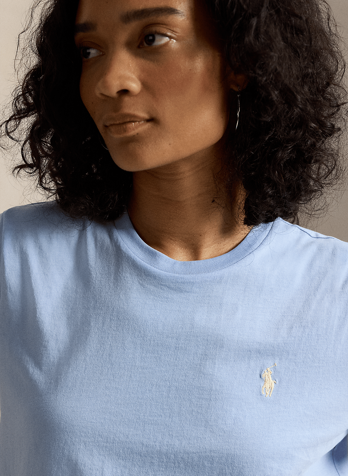 Short-sleeved plain t-shirt with logo Blue