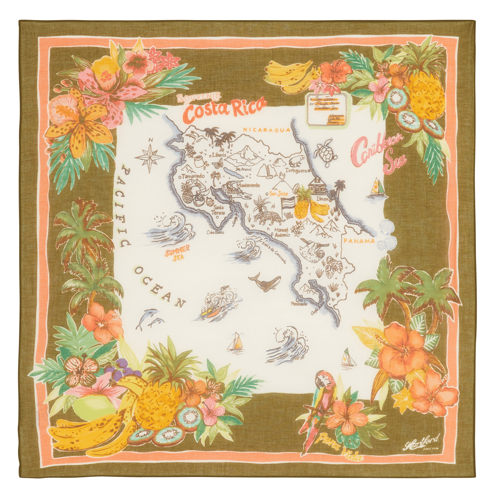 Katoenen foulard met print HARTFORD