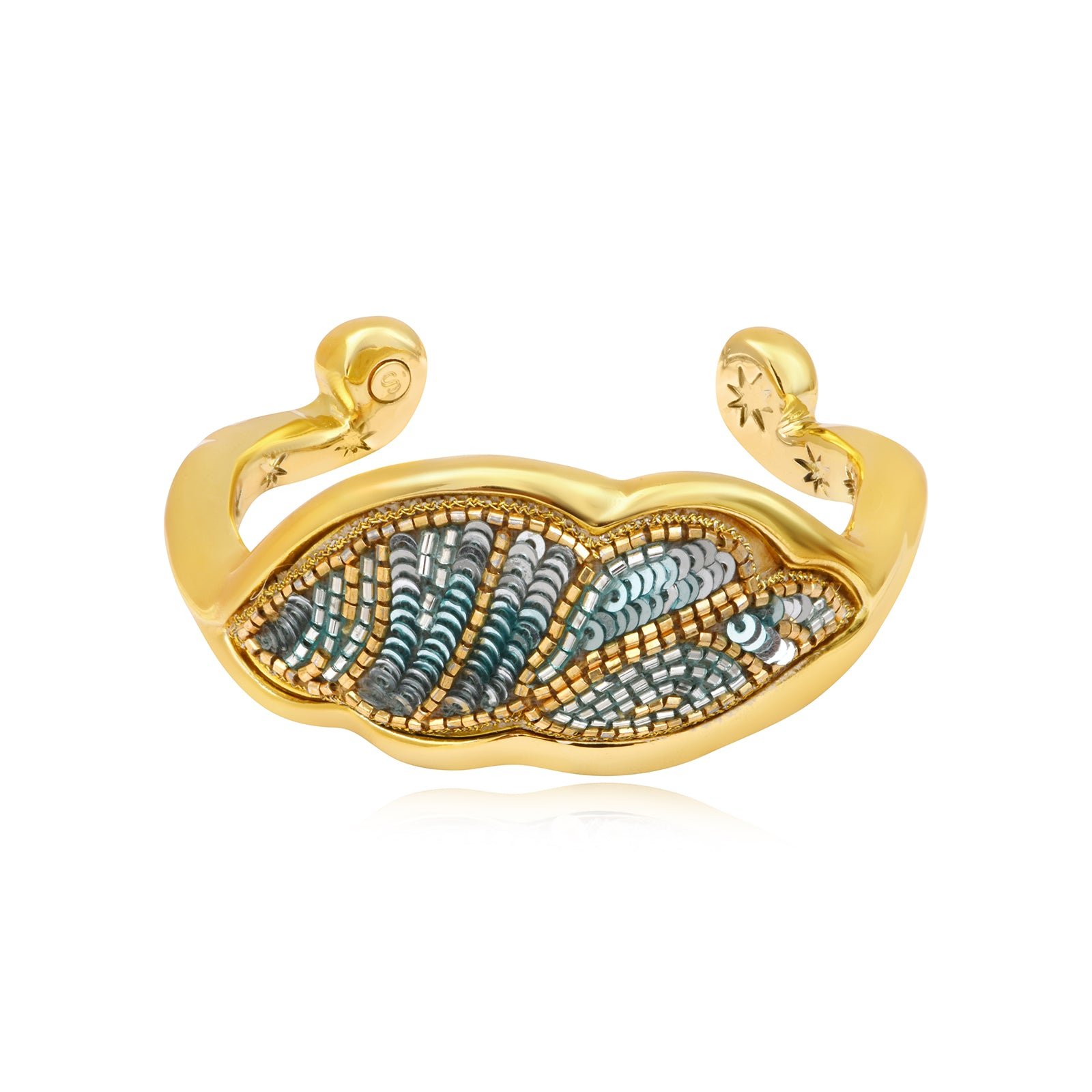 Manchette angèle brodée taille m SATELLITE PARIS Vert