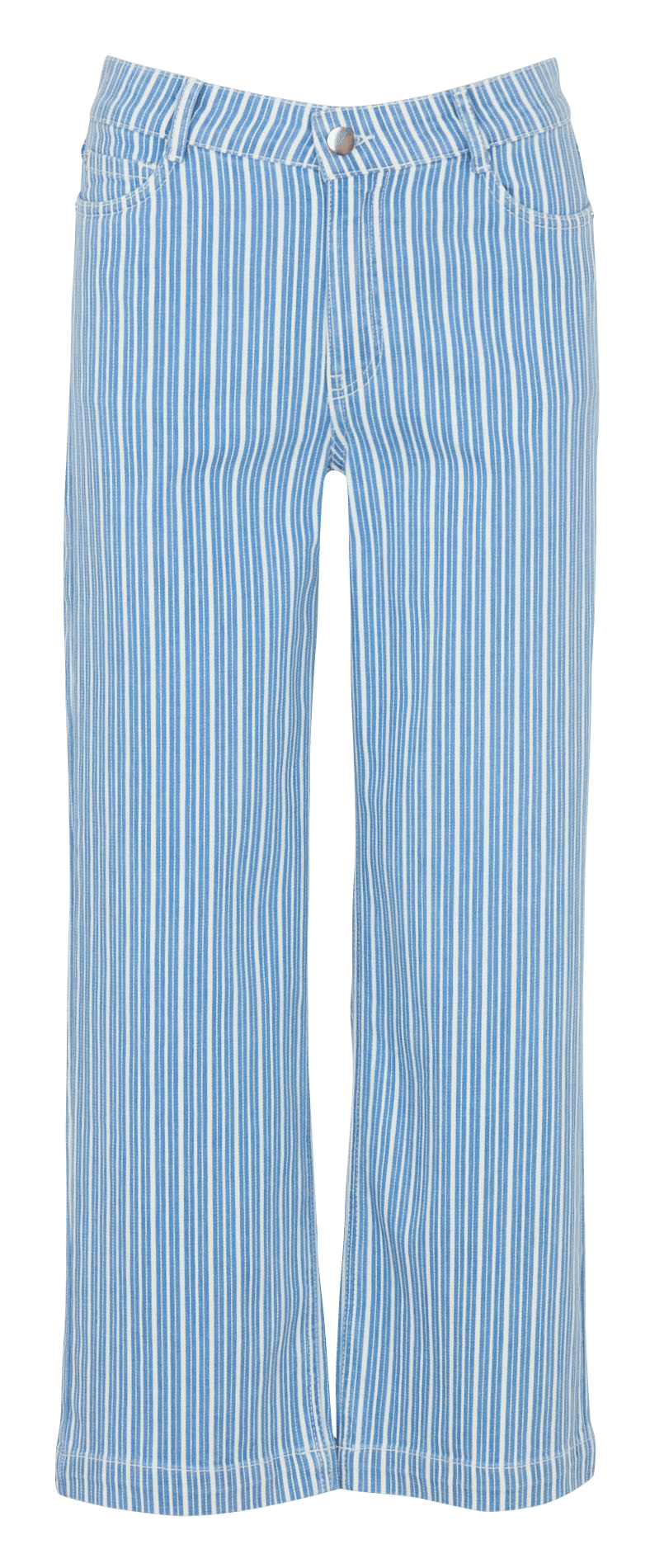 Gestreepte cropped jeans van gemengd katoen. MAISON 123 Blauw