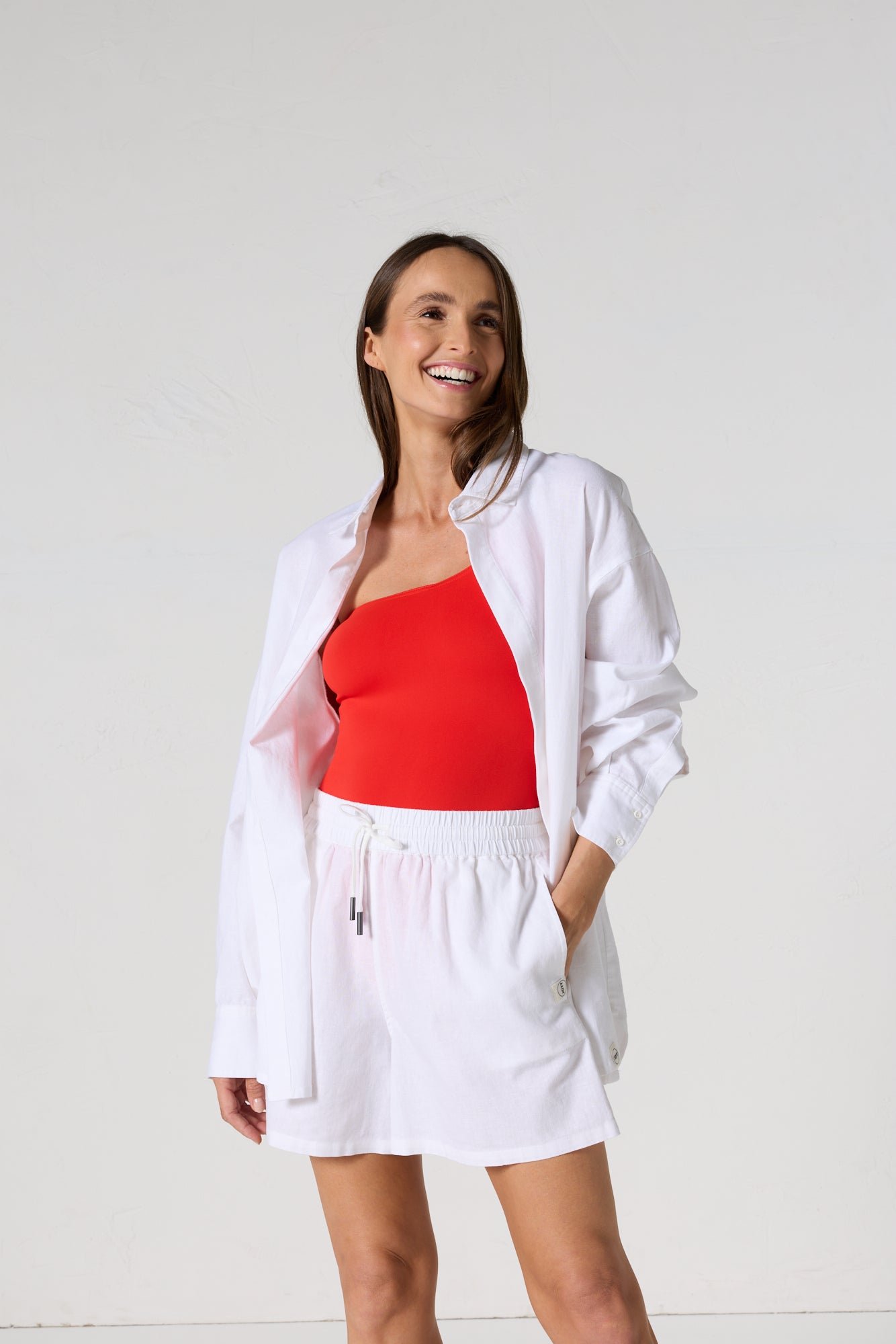 Chemise mixte en lin calypso JOTT Blanc