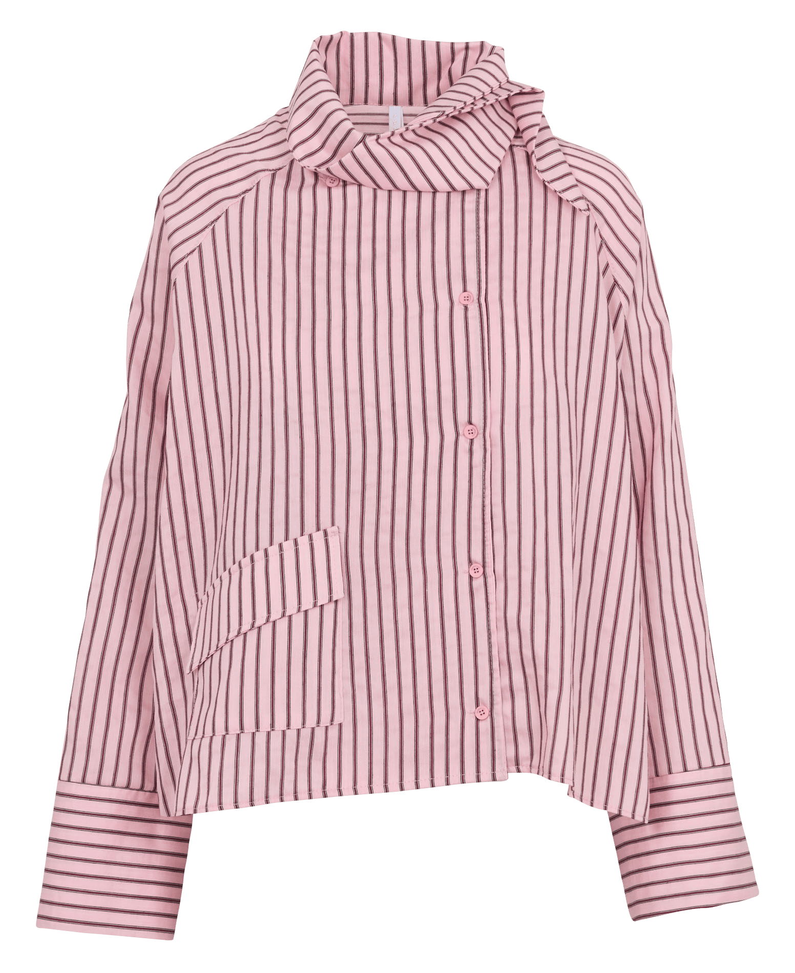 Asymmetrisches Hemd mit Stehkragen IMPERIAL Rosa