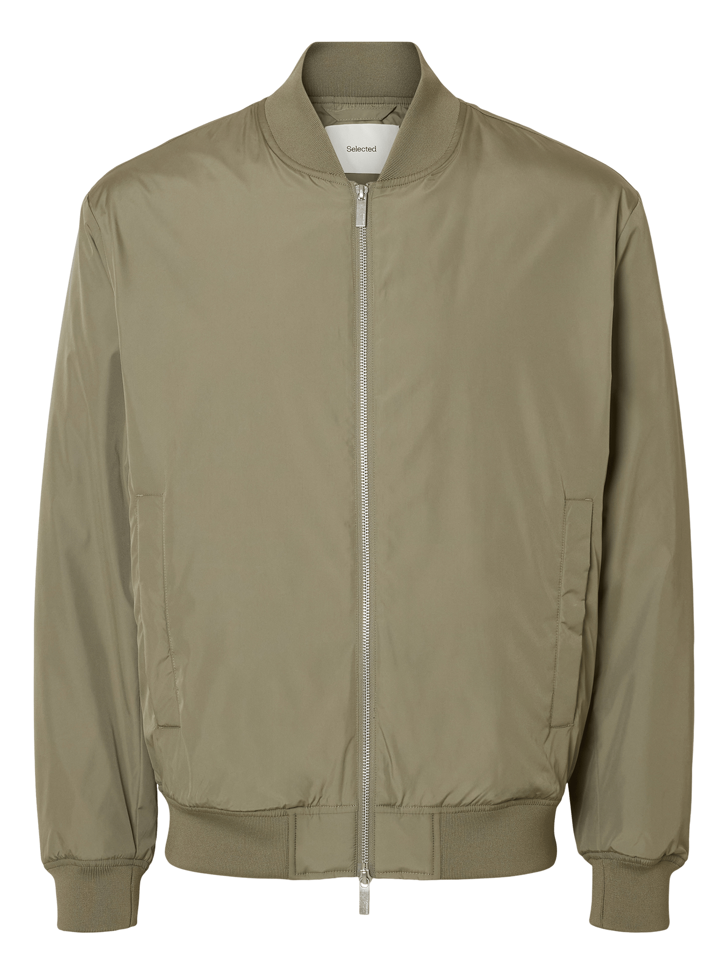 Blouson droit col teddy SELECTED Gris