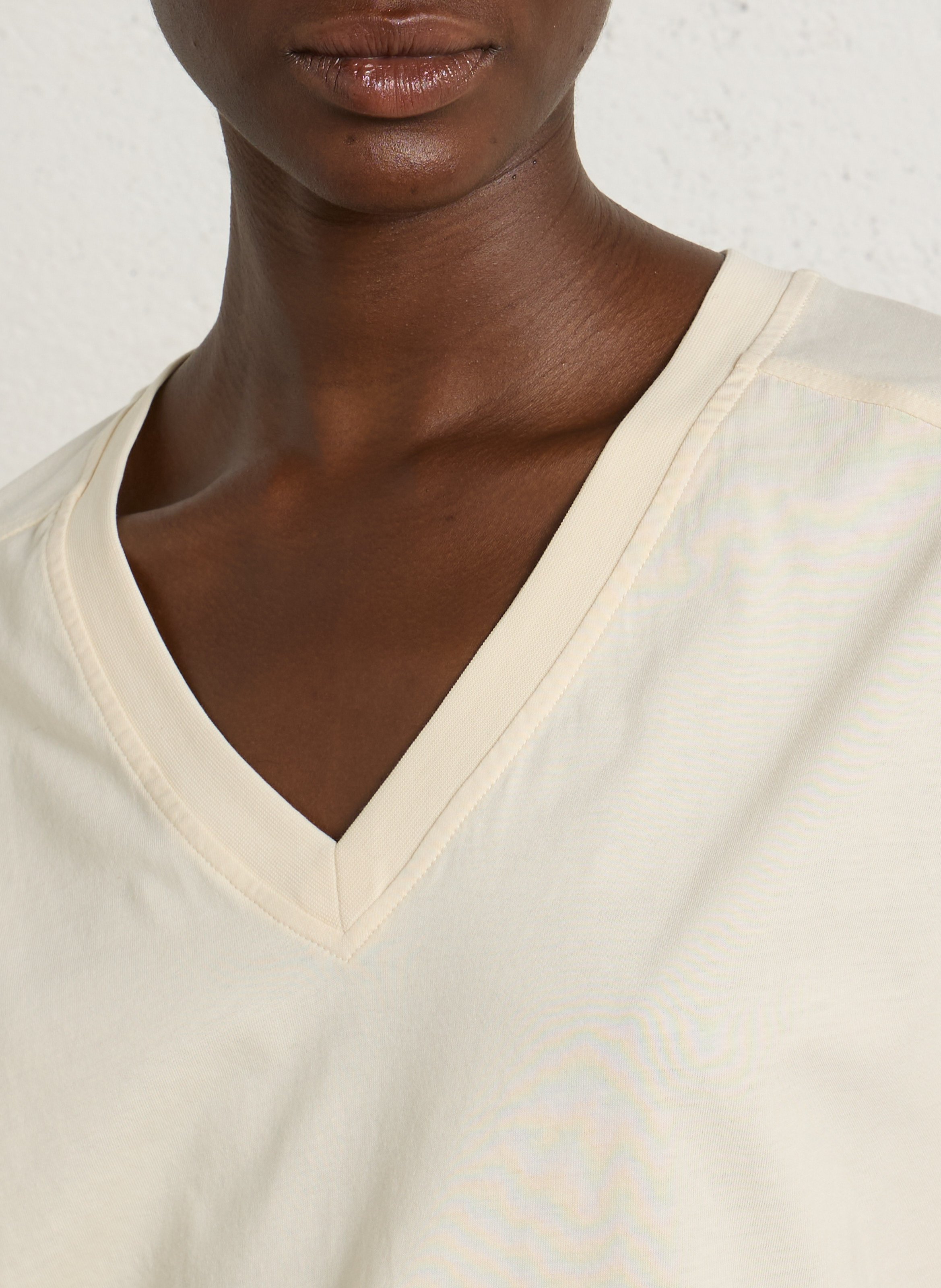 V-neck cotton T-shirt MAISON 123 White