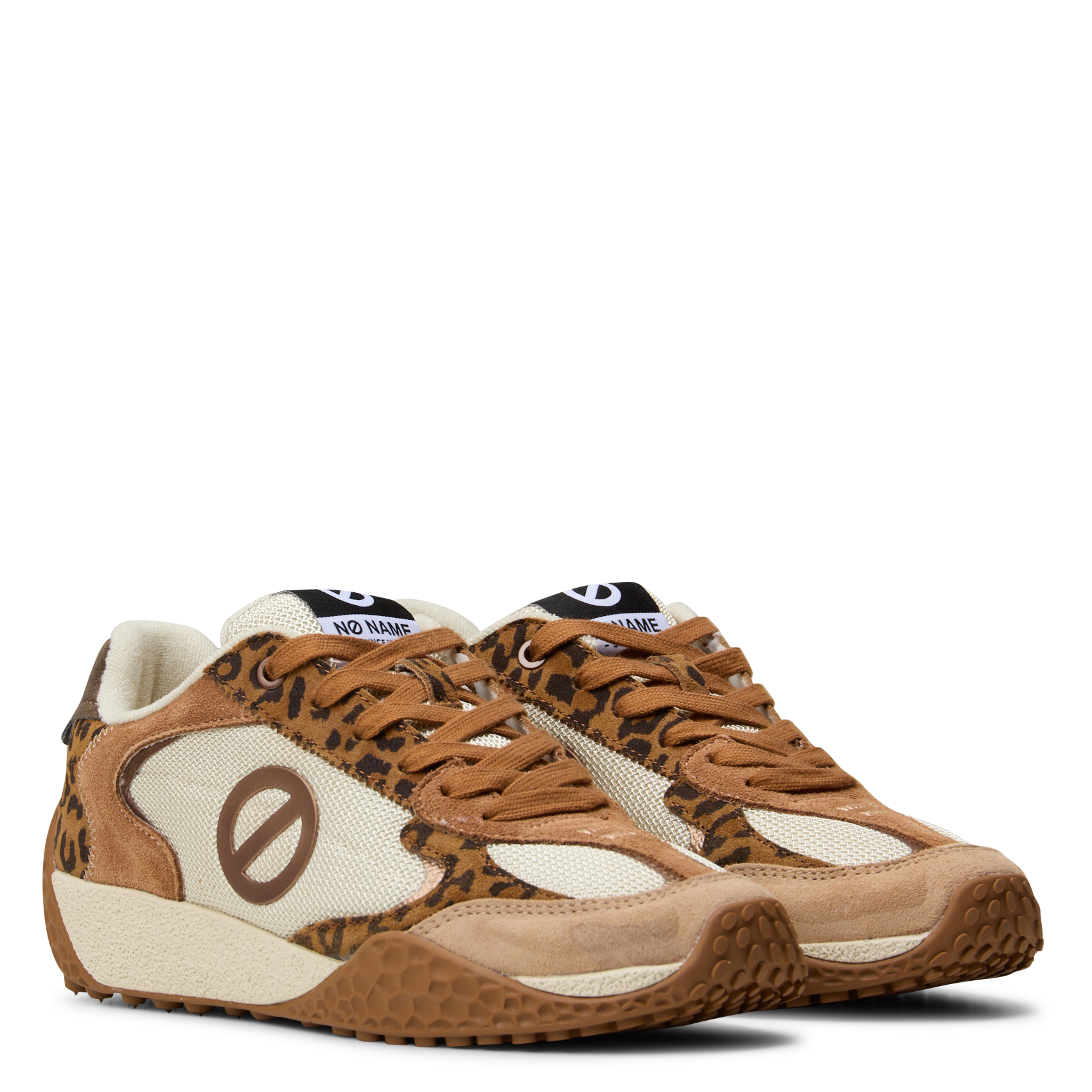 Lage sneakers met dierenprint van leer NO NAME Veelkleurig