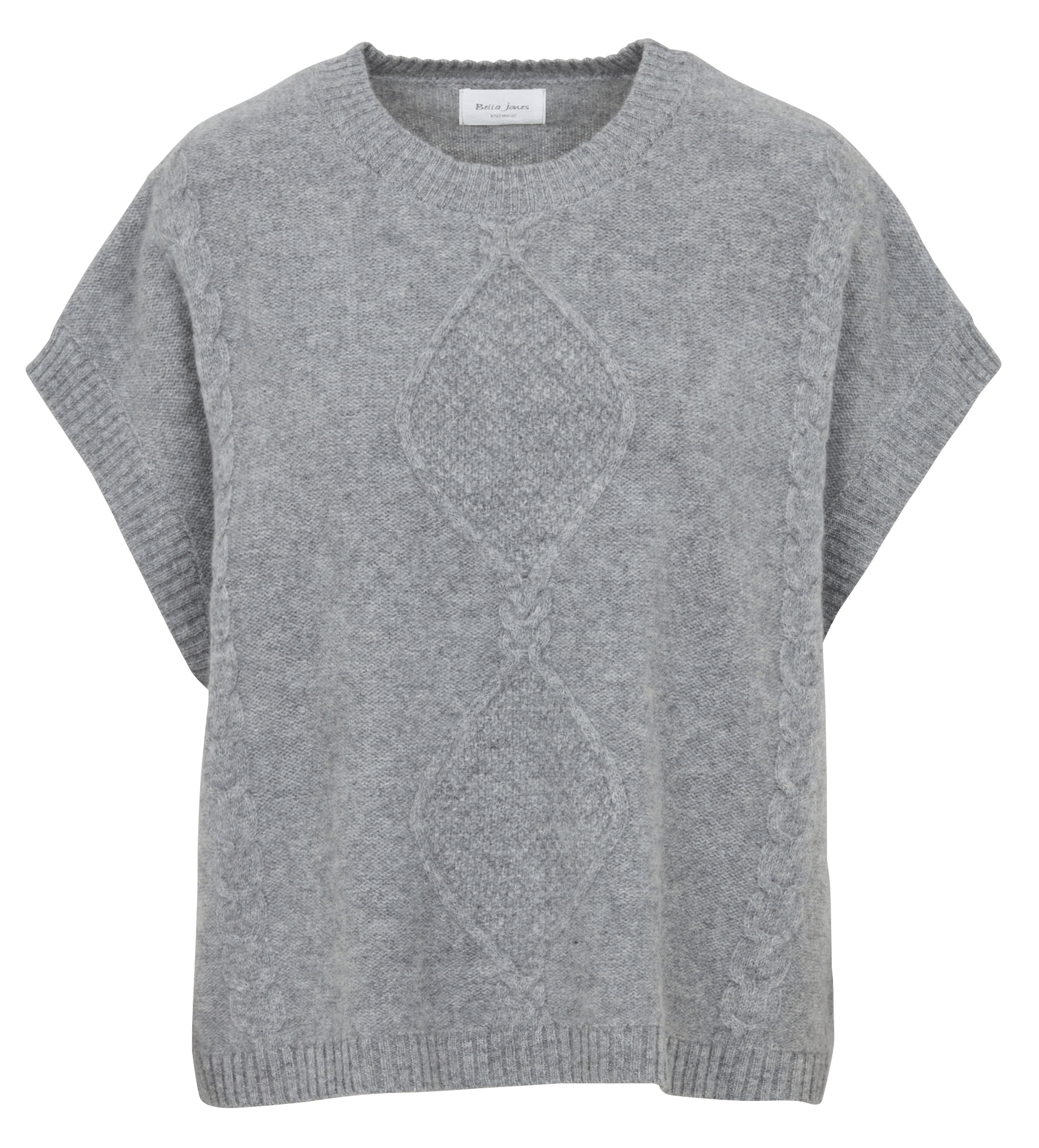 Maglione senza maniche in lana intrecciata BELLA JONES Grigio