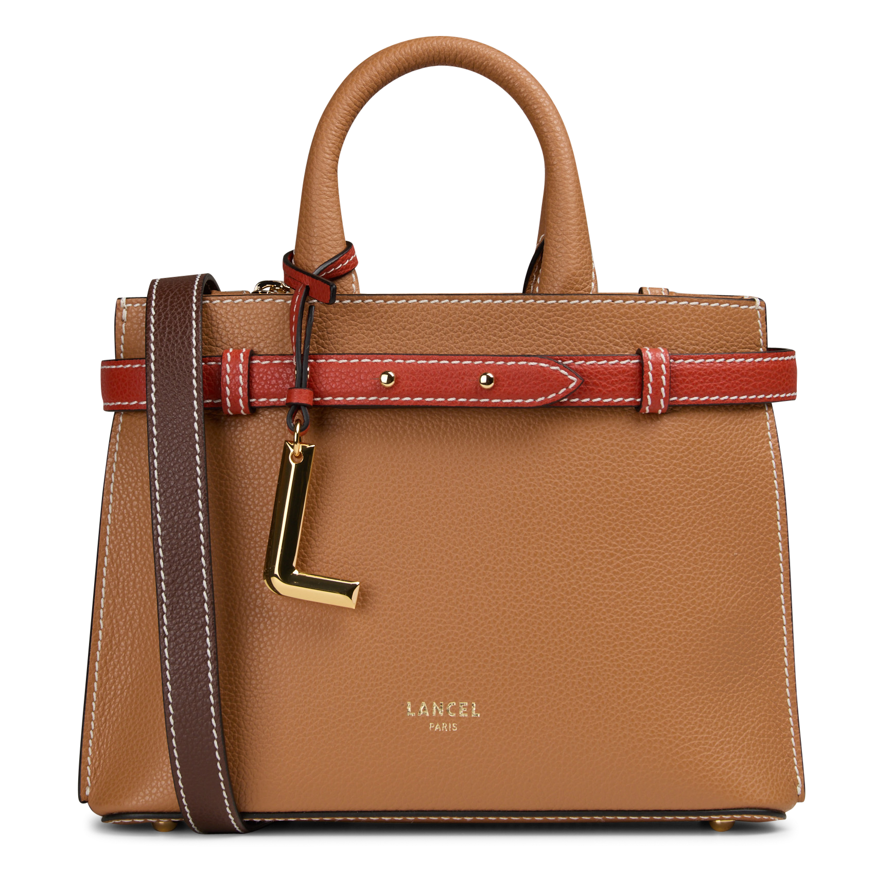 Sac à main en cuir LANCEL Beige