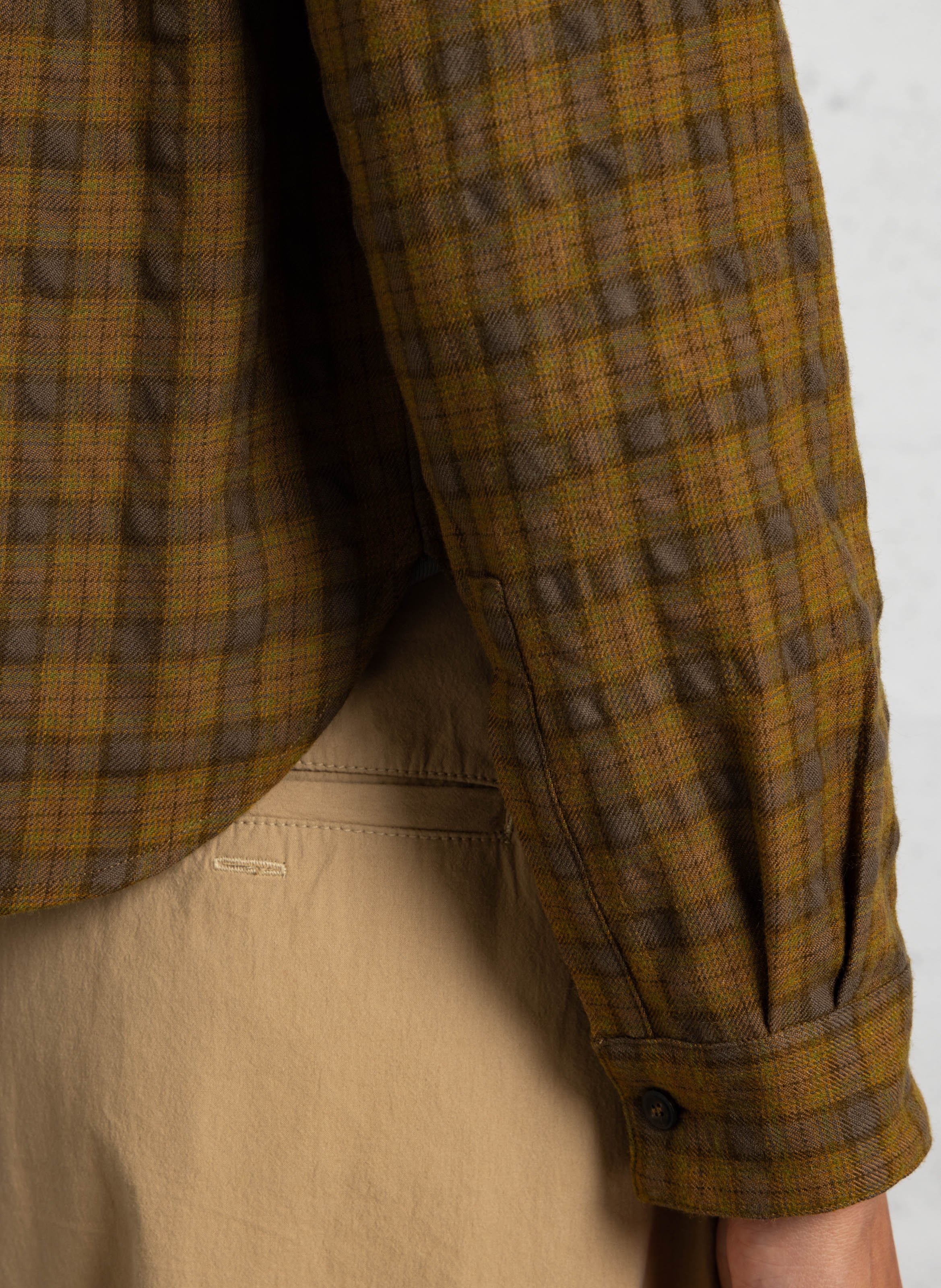 Straight shirt in wool and cotton POMANDERE Multicolored