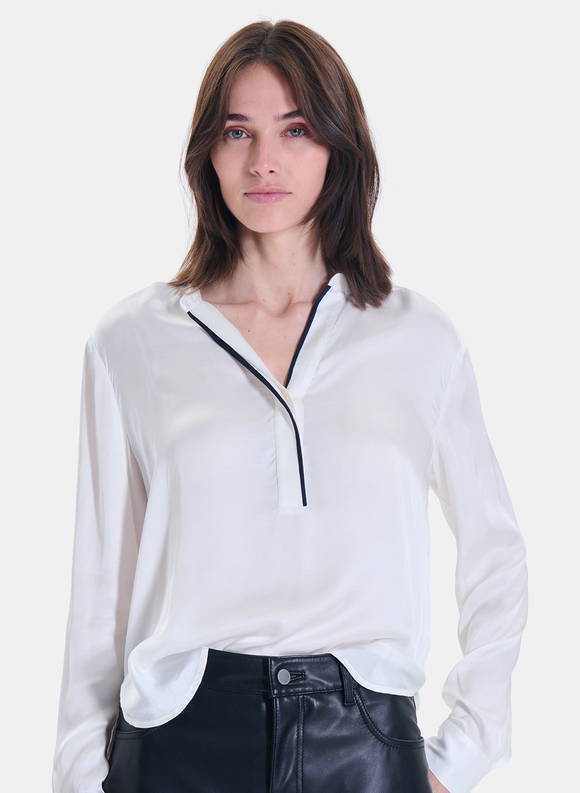 Wijdvallende blouse met lange mouwen ZAPA Wit