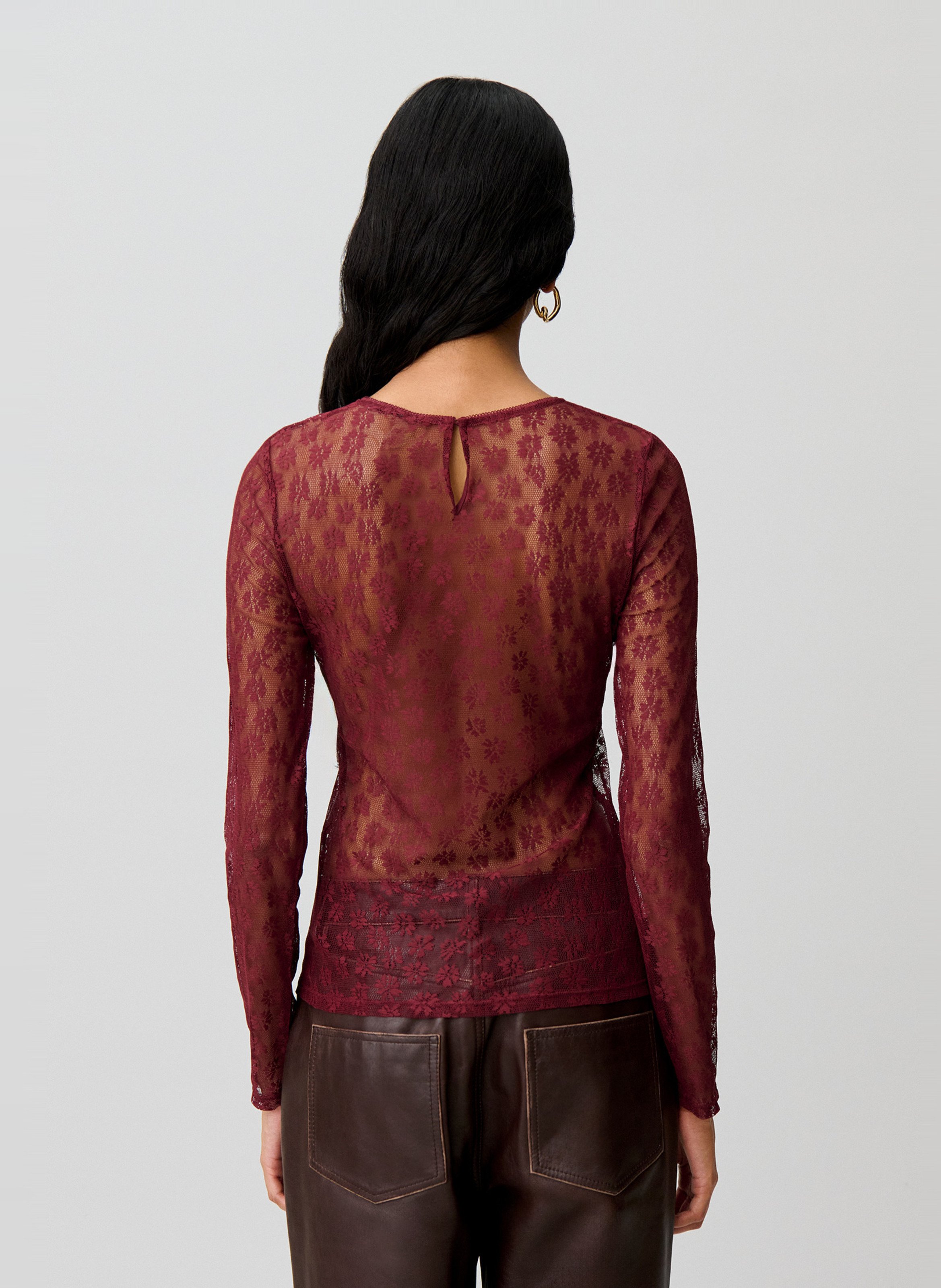 Top met transparante print | Rood CLAUDIE PIERLOT Dames