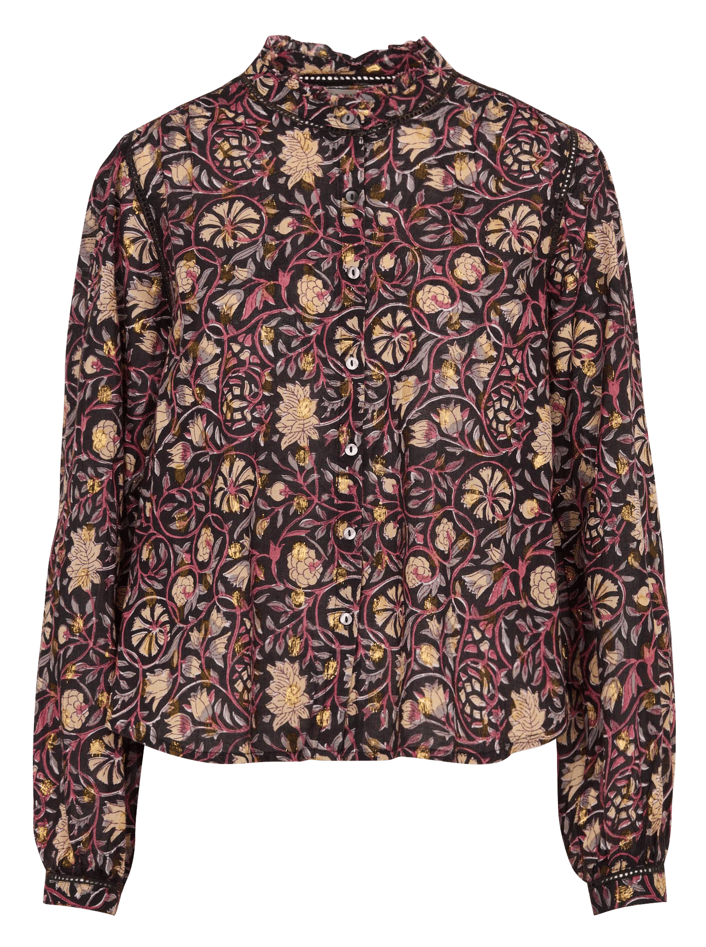 Blouse ample imprimée en coton mélangé MAISON HOTEL Noir