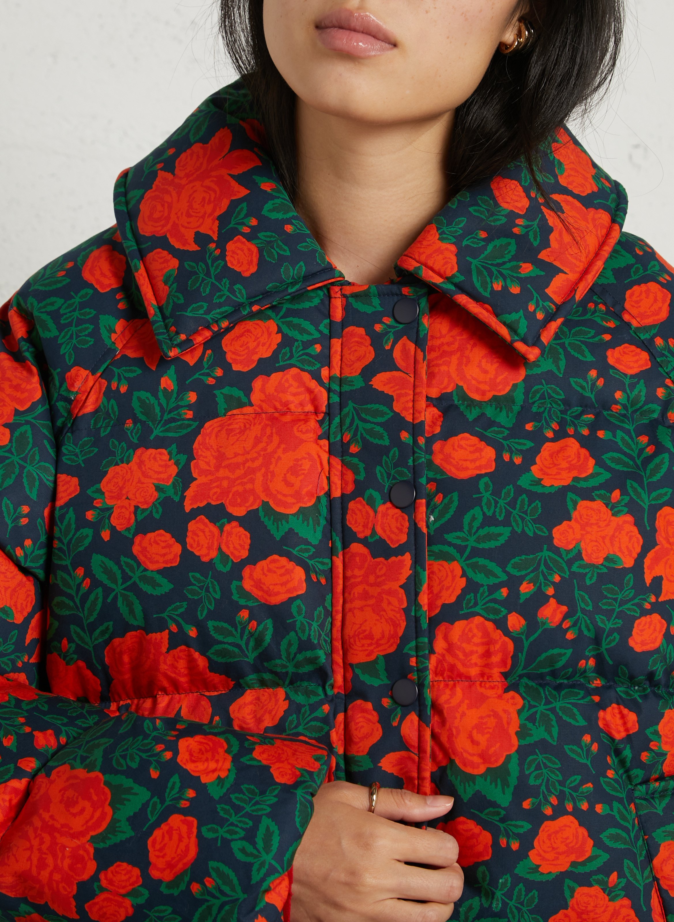 Steppjacke mit klassischem Kragen aus Baumwolle THE TINY BIG SISTER Blau