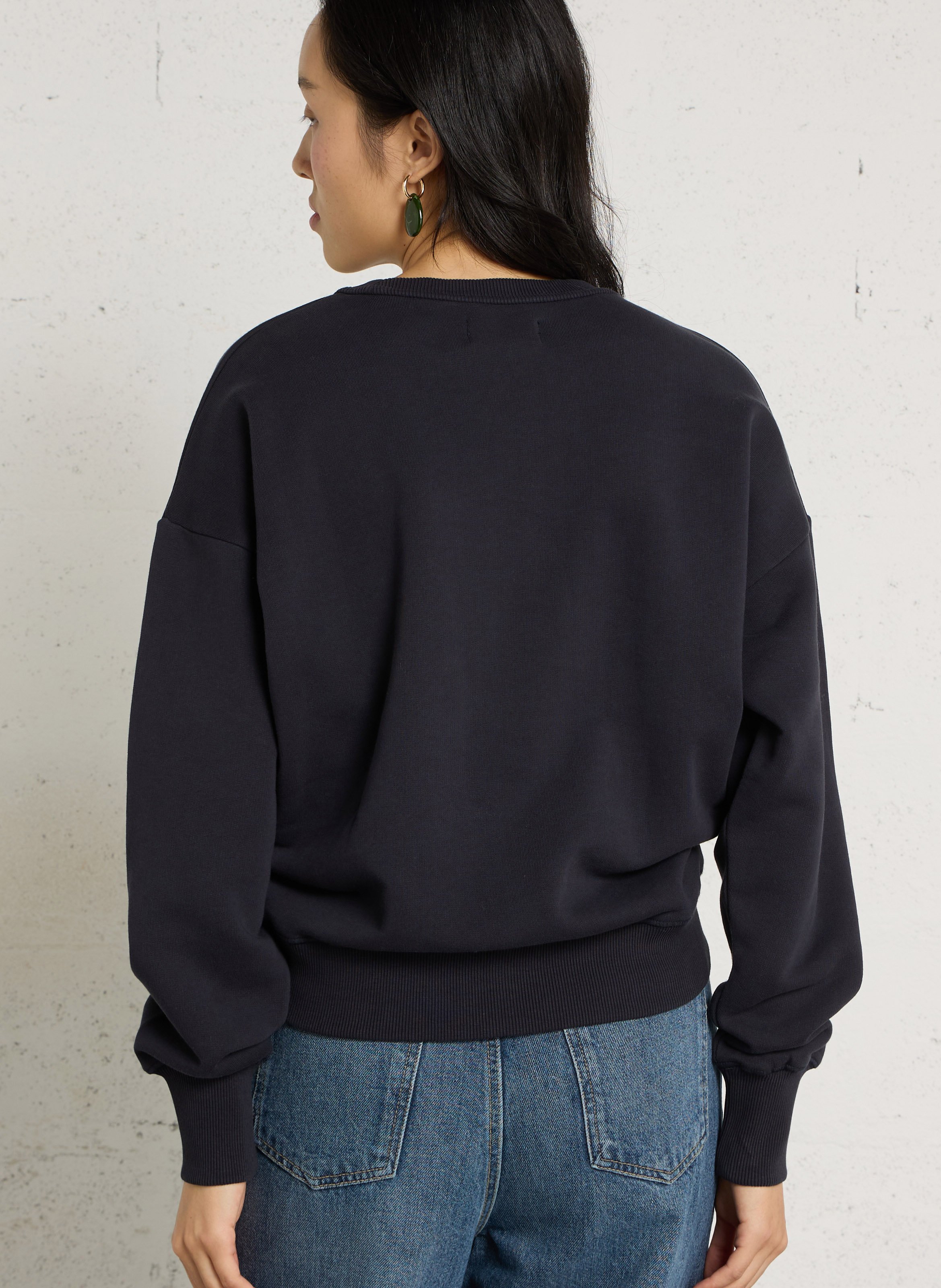 Rechte sweater van biologisch katoen THINKING MU Blauw