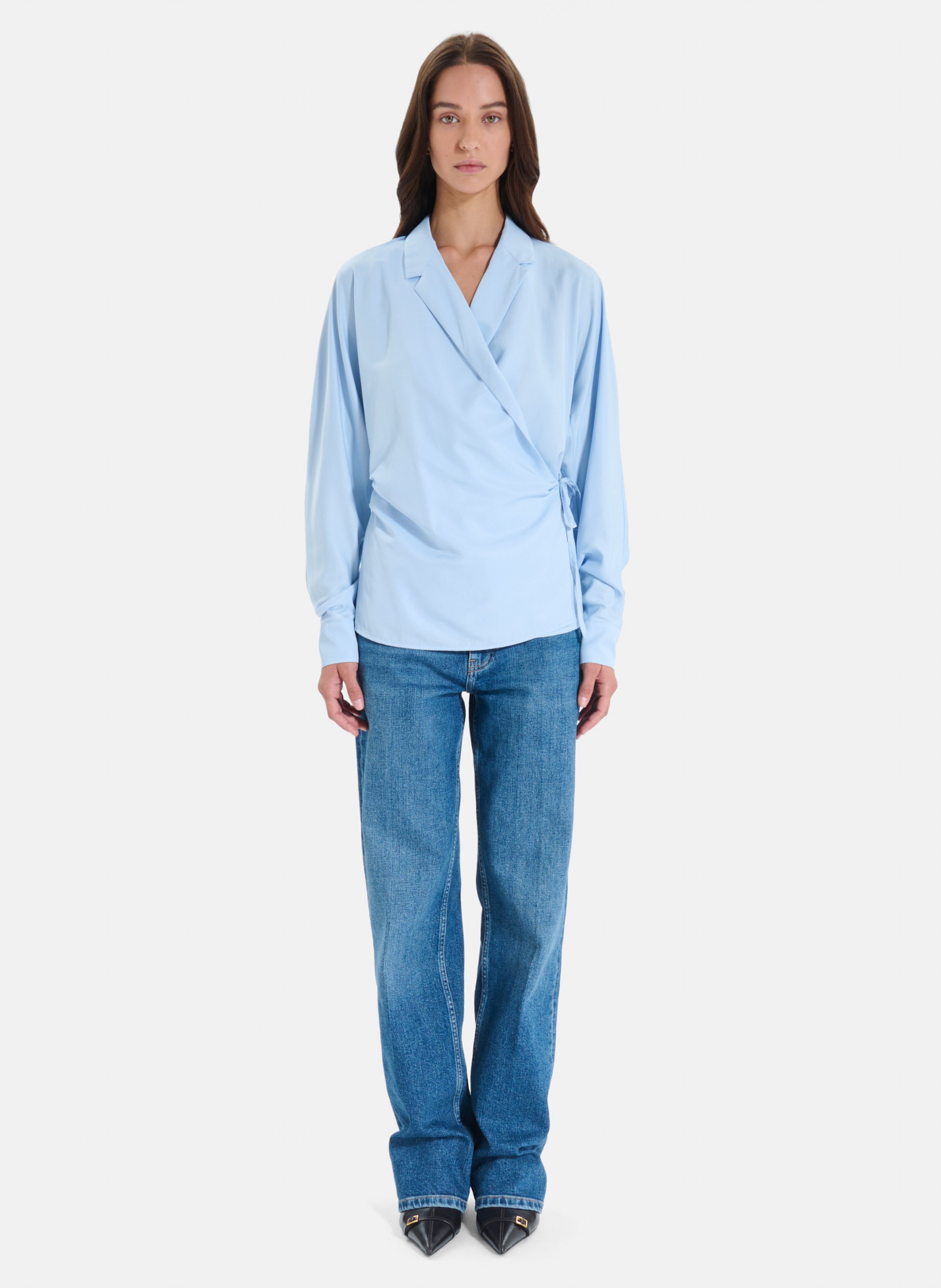 Fitted shirt with tie fastenings ZAPA Blue