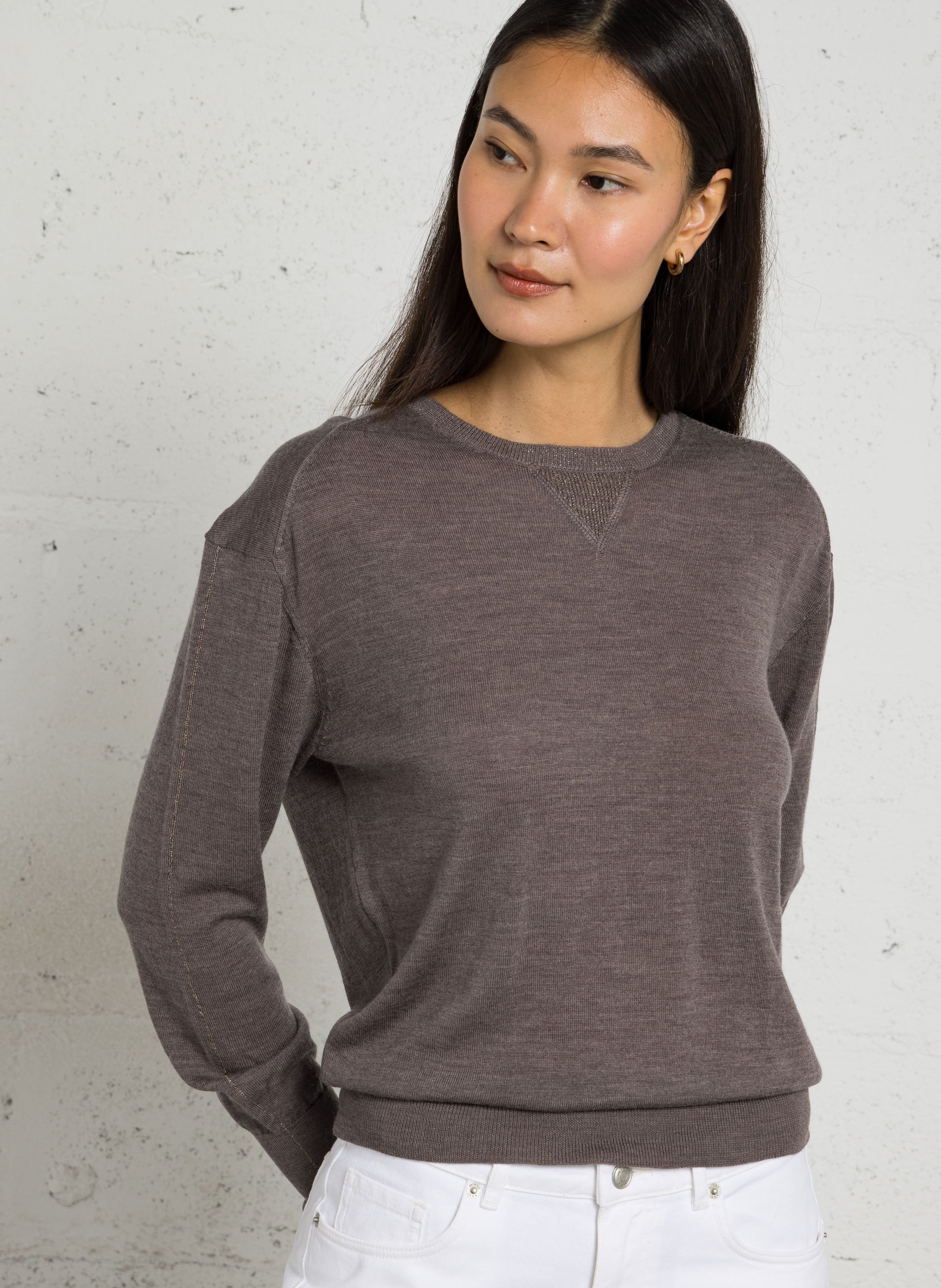 Pull droit col rond en laine IKKS