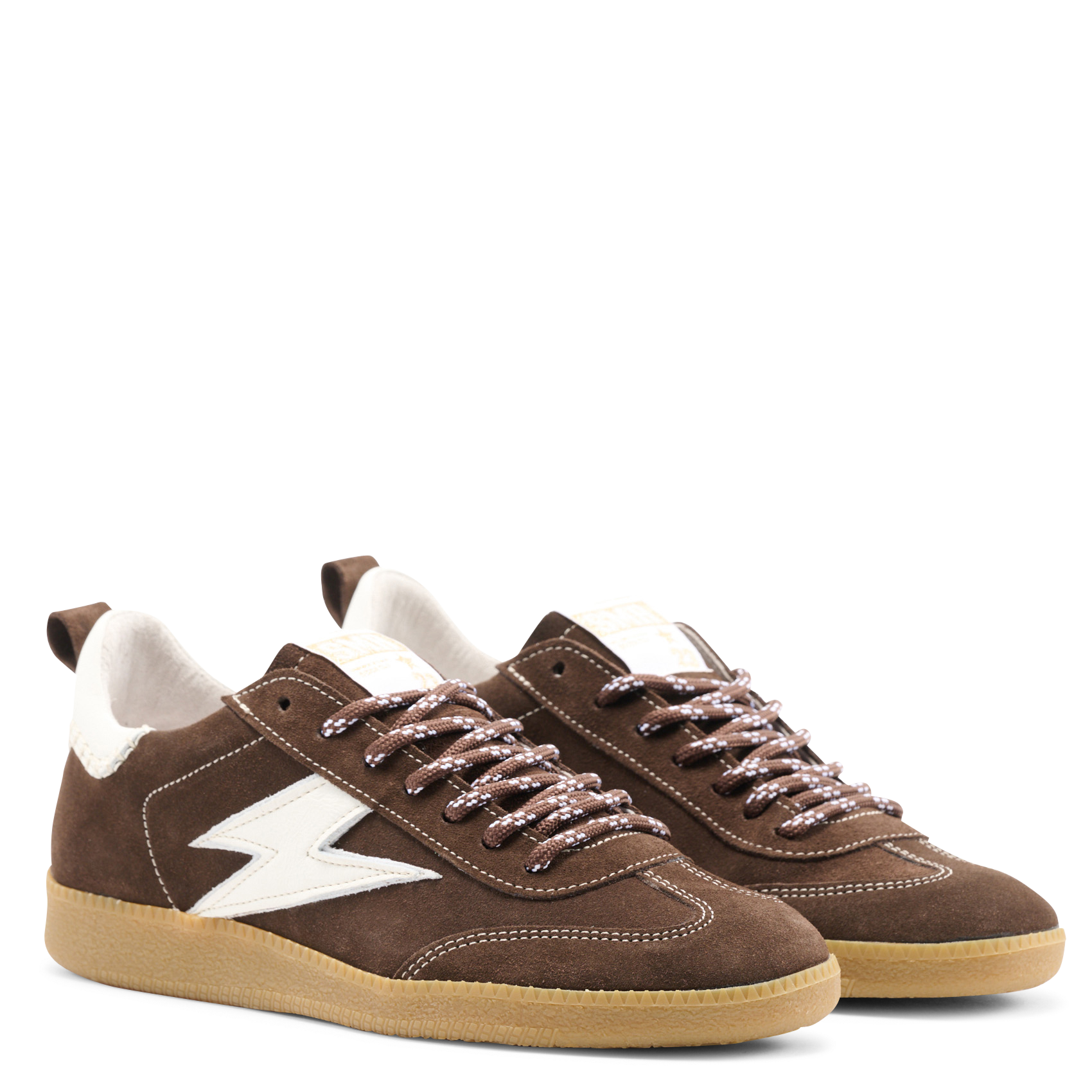 Lage leren sneakers met veters SEMERDJIAN - SMR Bruin