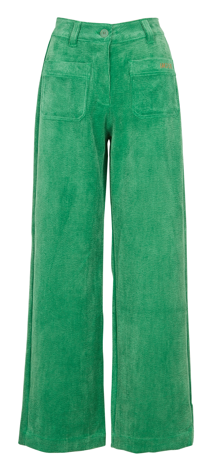 High-waisted wide-leg ribbed pants INDEE Green