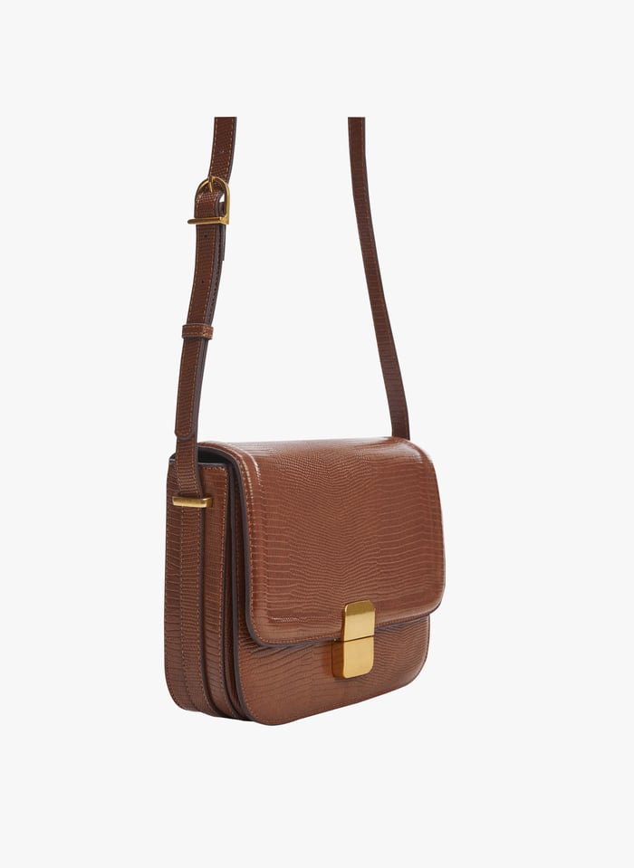 Sac Bandouli re Croco Marron Moyen Mango Femme Place des Tendances