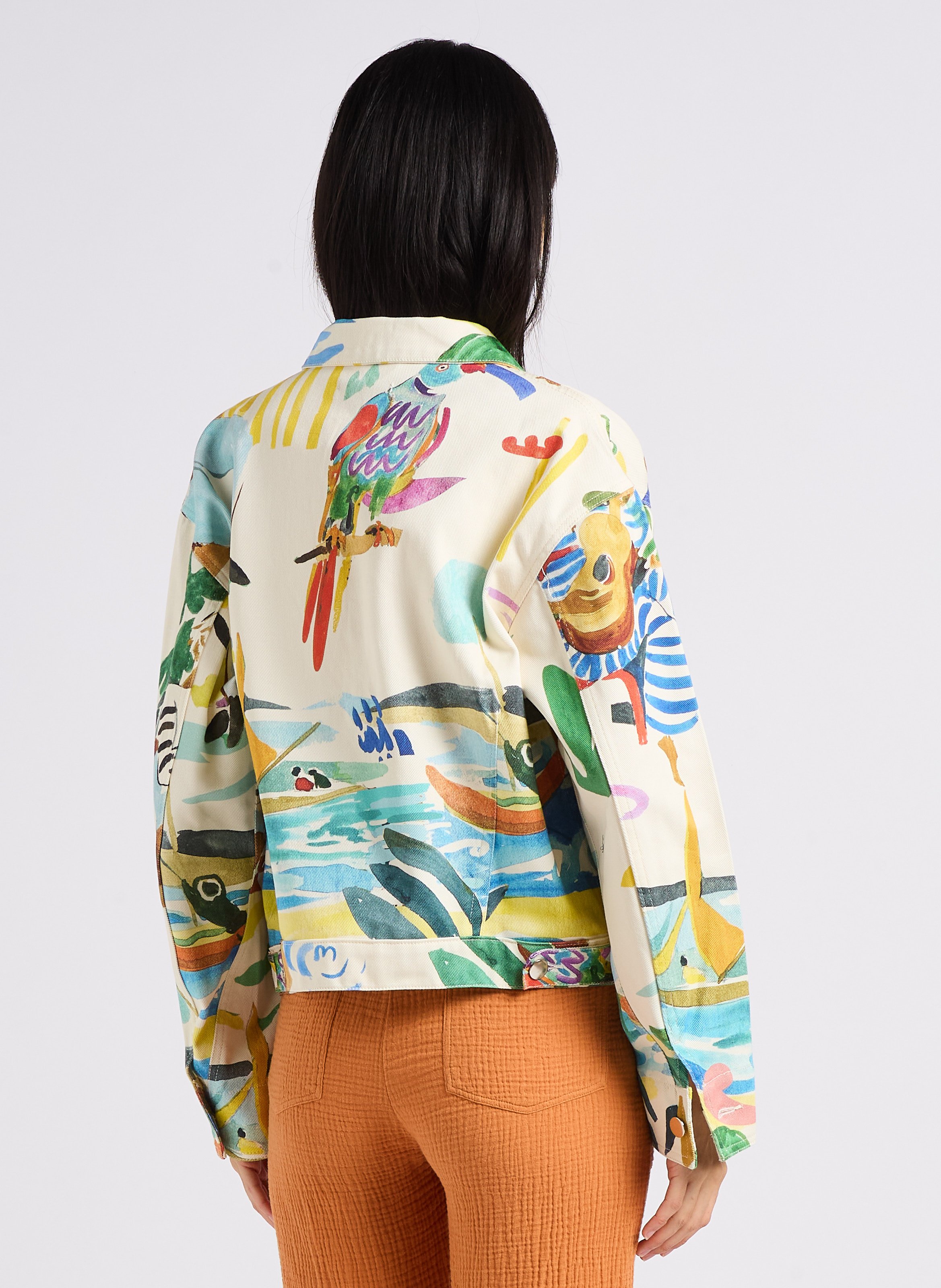 Jeansjacke aus Baumwolle mit Print G.KERO Mehrfarbig