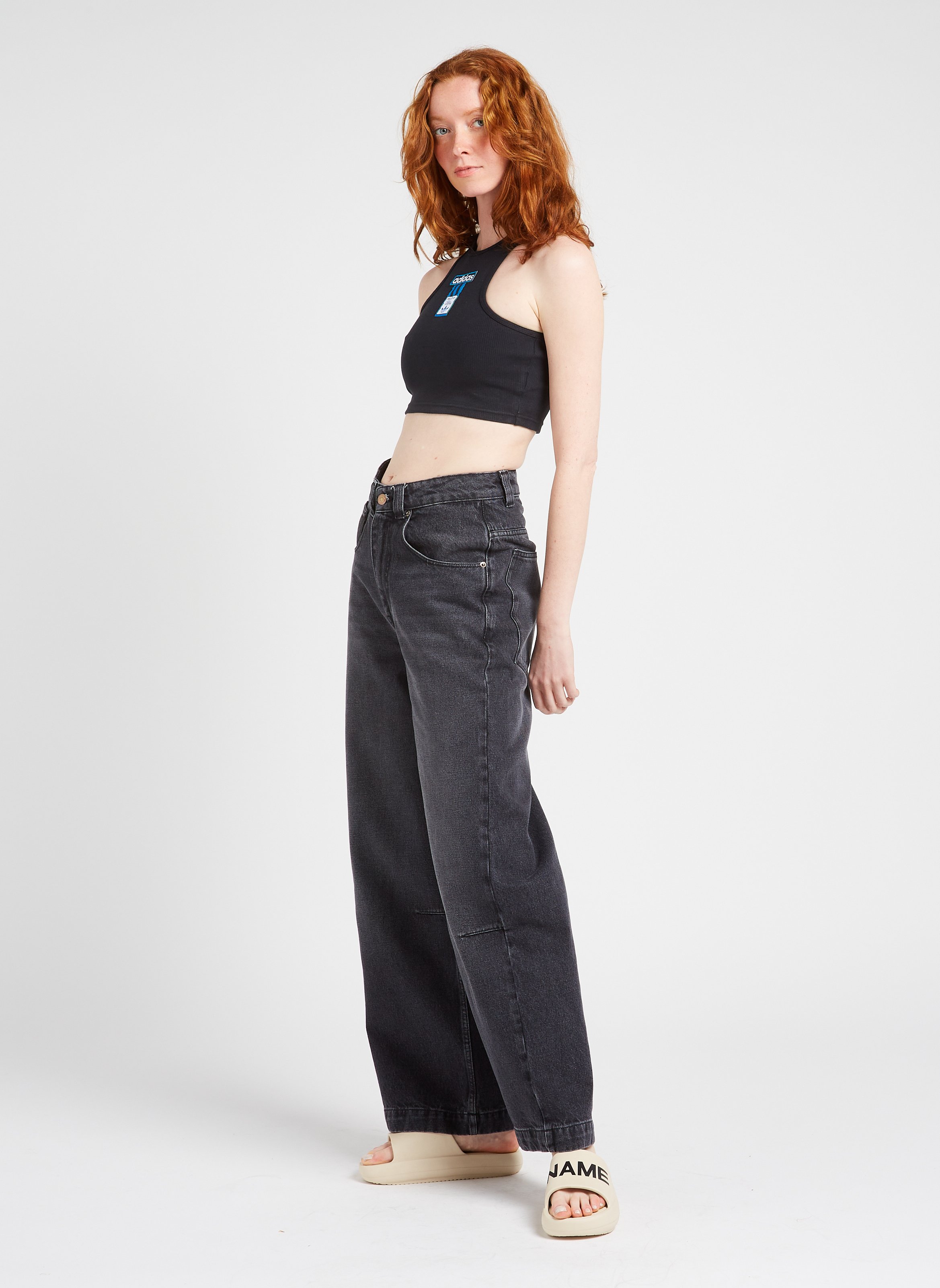 Débardeur ajusté en coton mélangé ADIDAS Noir