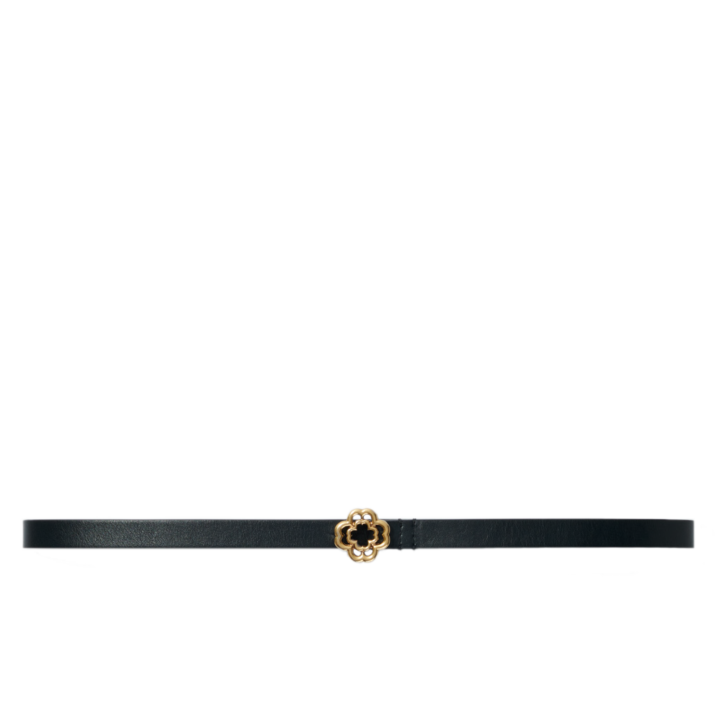 Ceinture en cuir lisse MAJE Noir