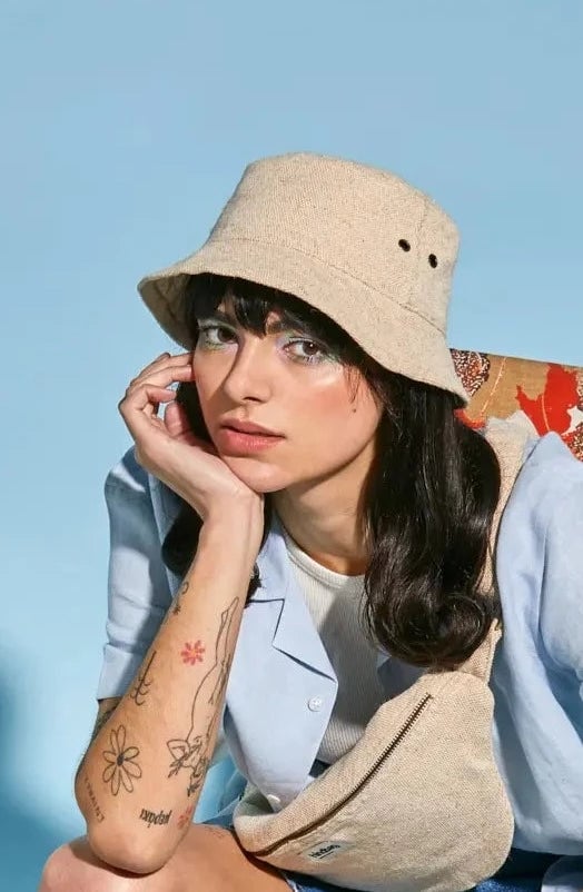 Cotton bucket hat HINDBAG Beige