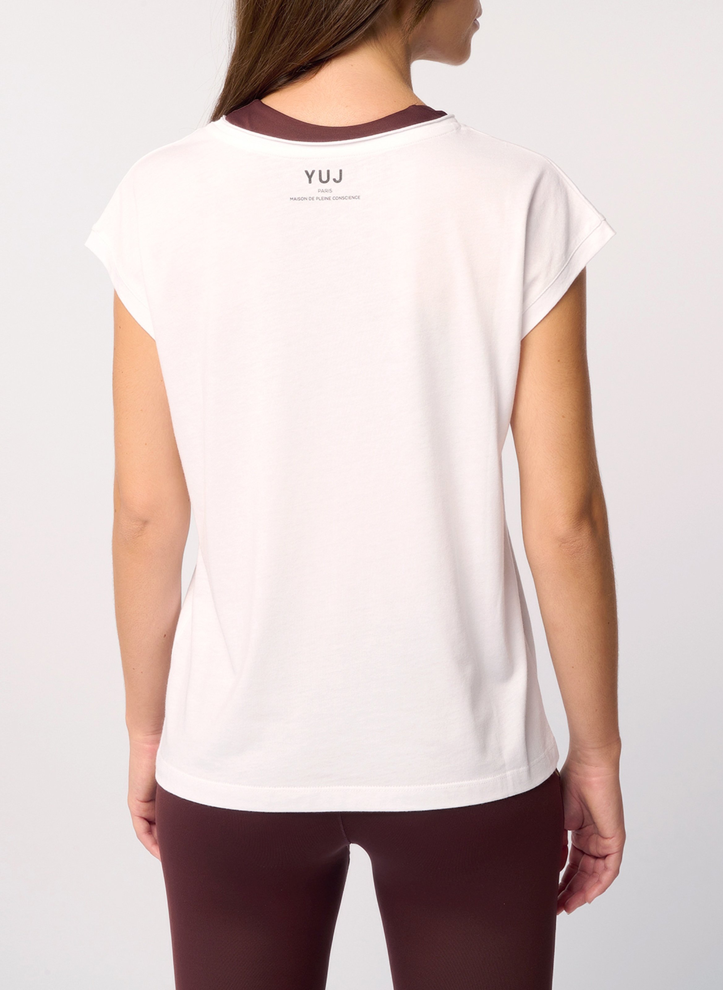 Round-neck straight-cut cotton T-shirt YUJ YOGA PARIS White