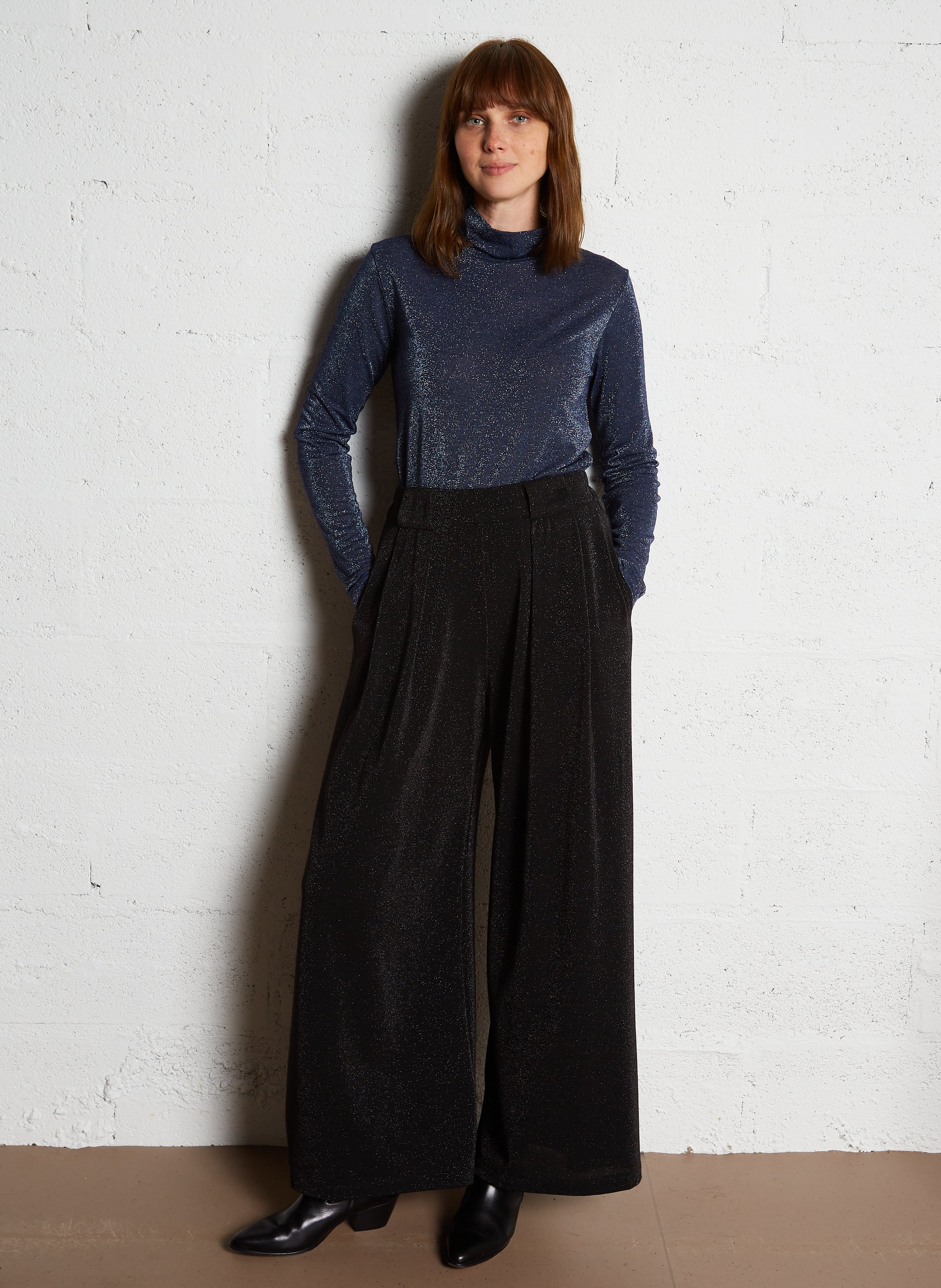 Pantalon large pailleté  MOMONI Gris