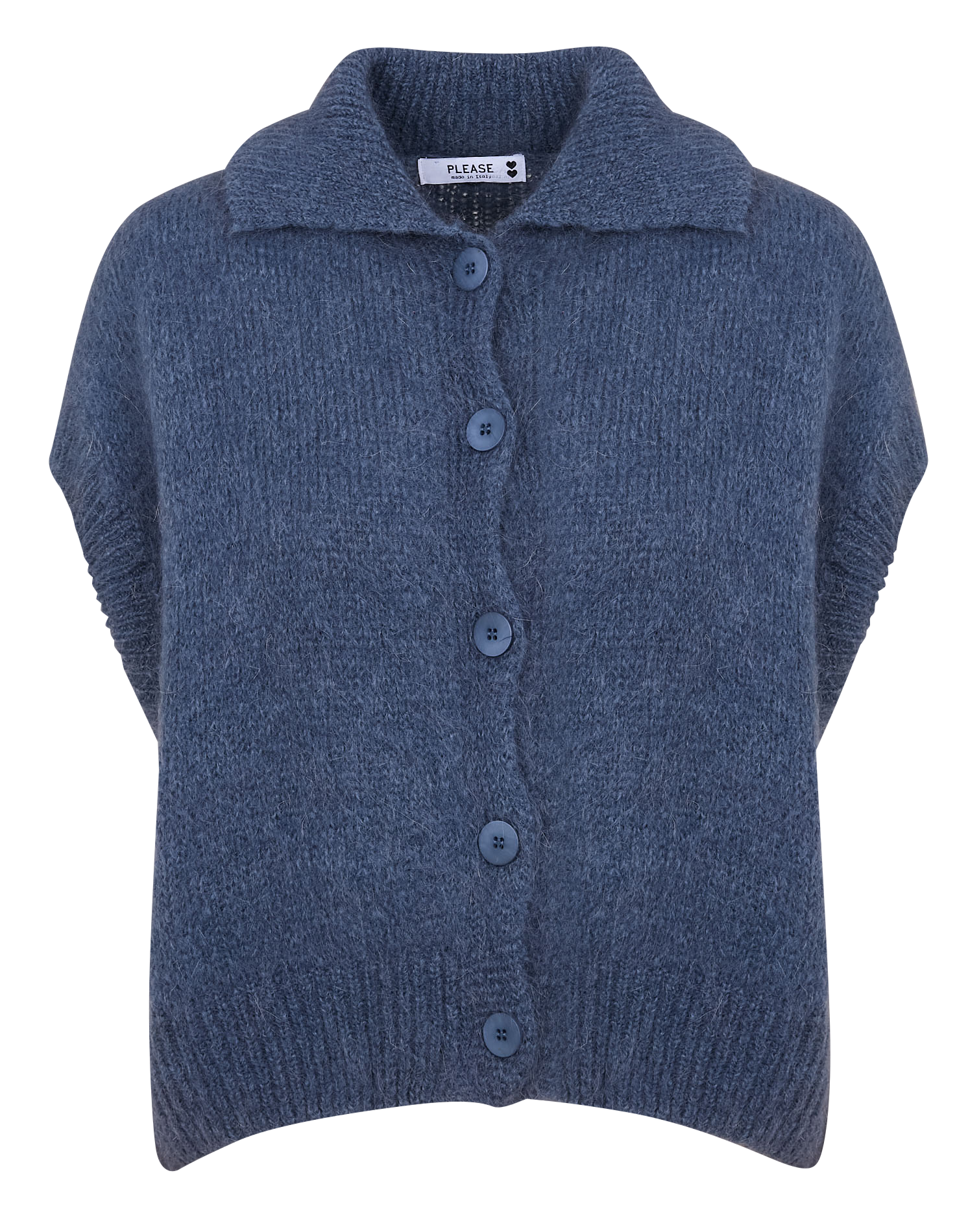 Gilet col classique ample PLEASE Bleu