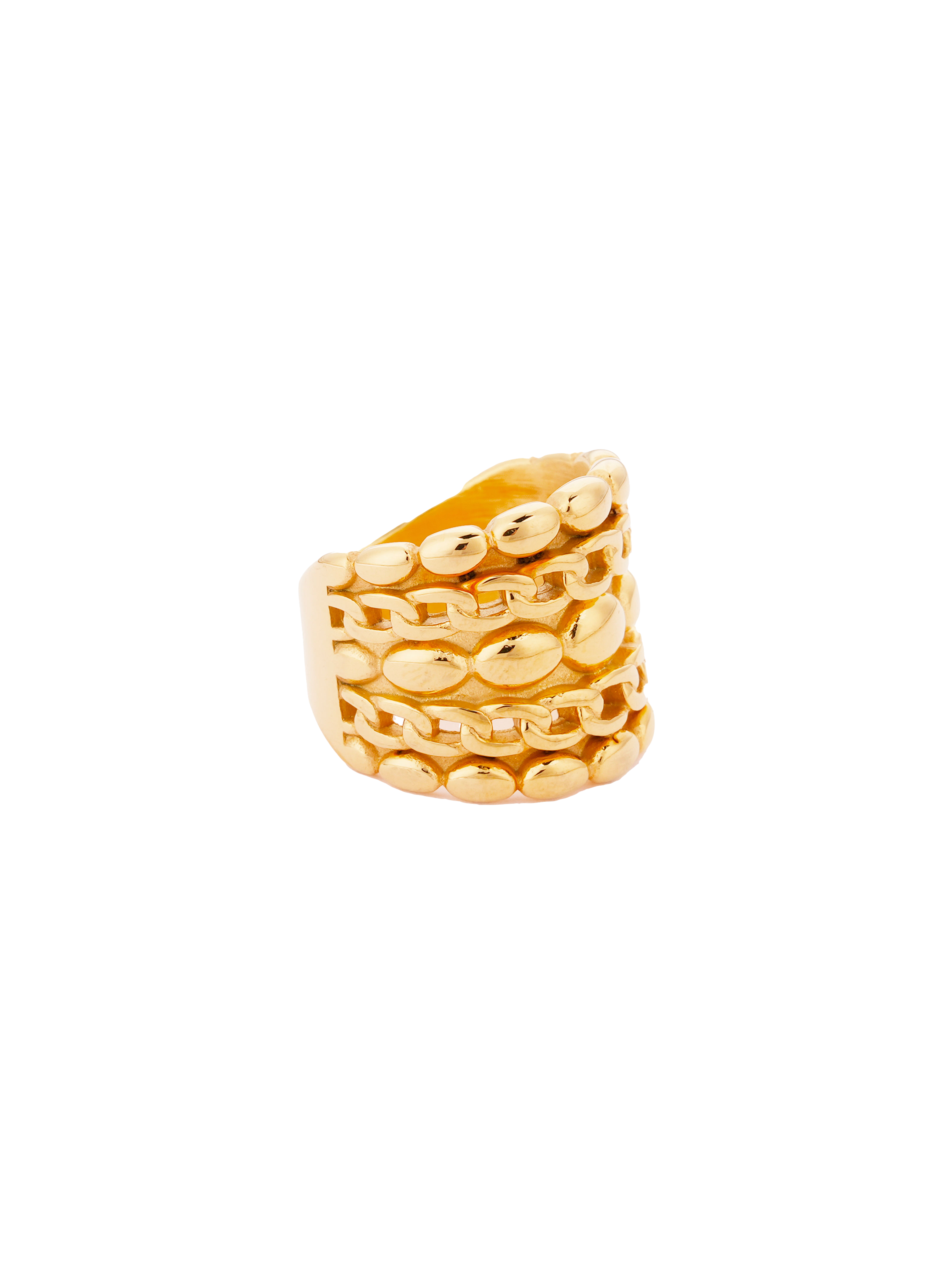 Braided stainless steel ring HIPANEMA Golden