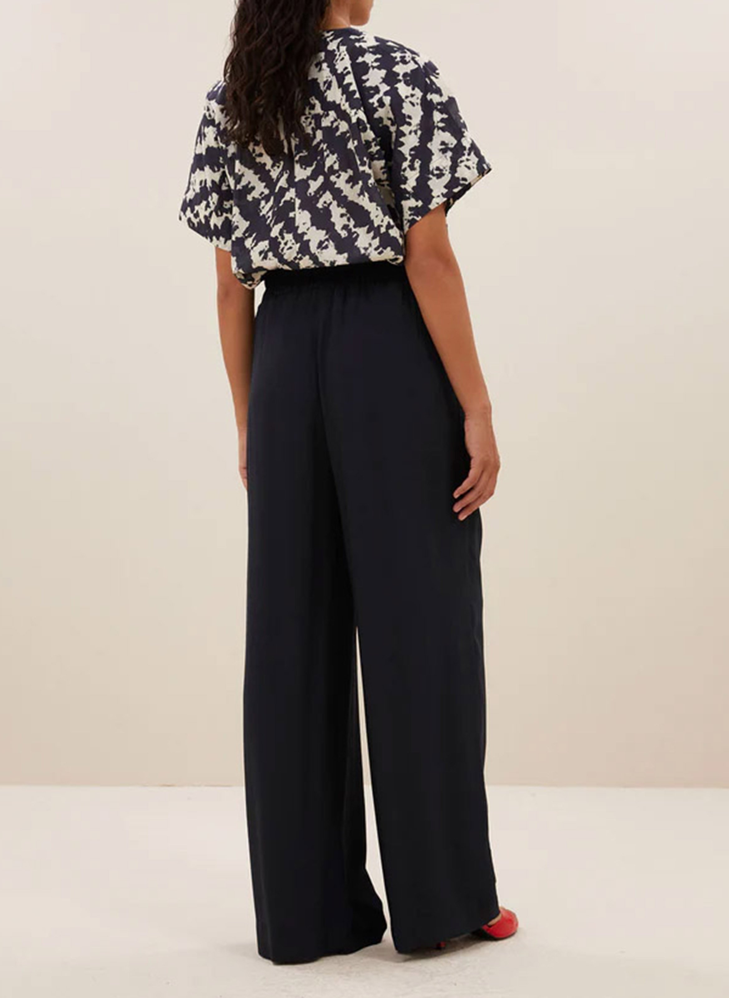 Round-neck cotton blouse BY BAR Black