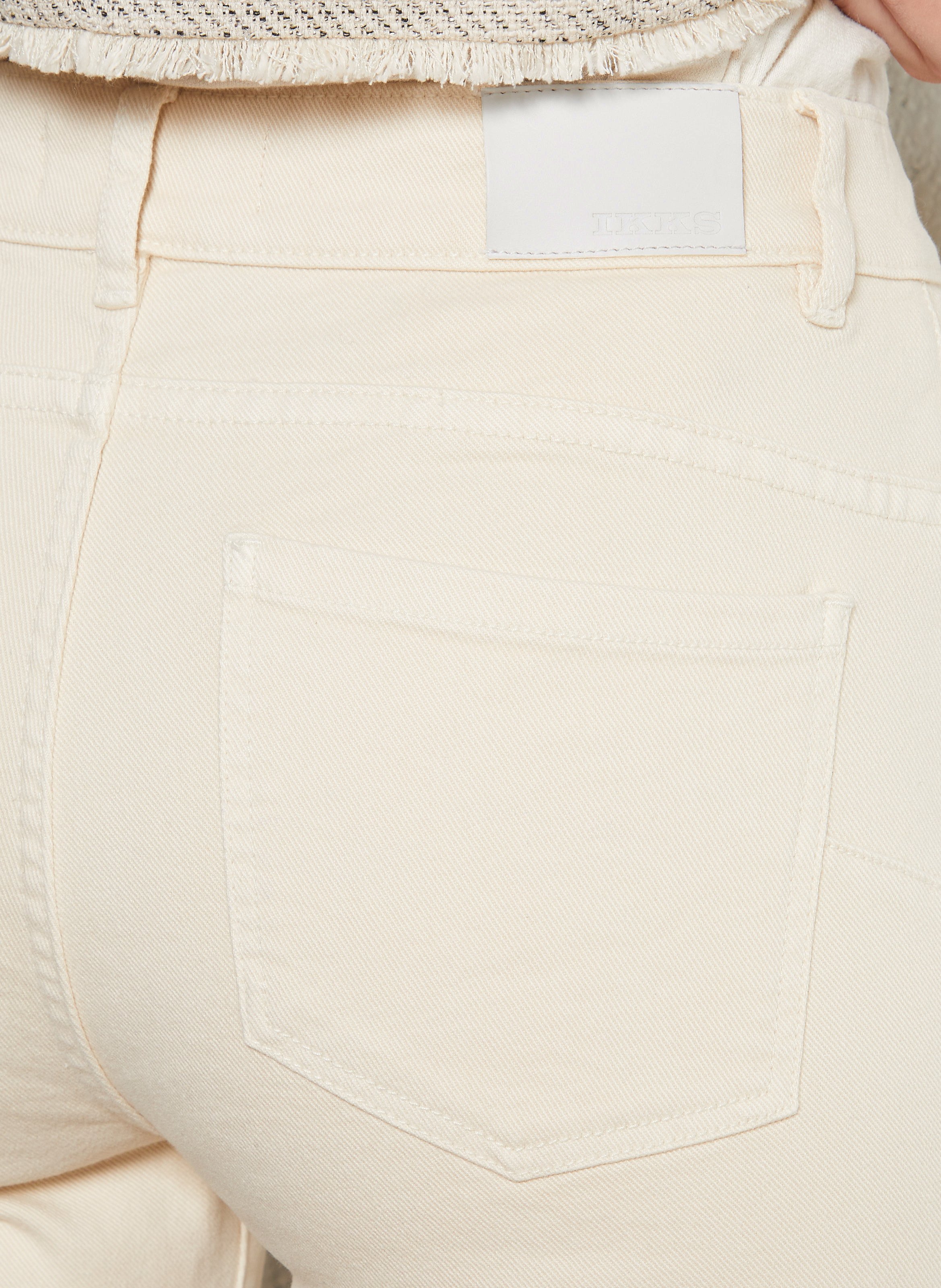 Straight leg jeans with button fly IKKS White