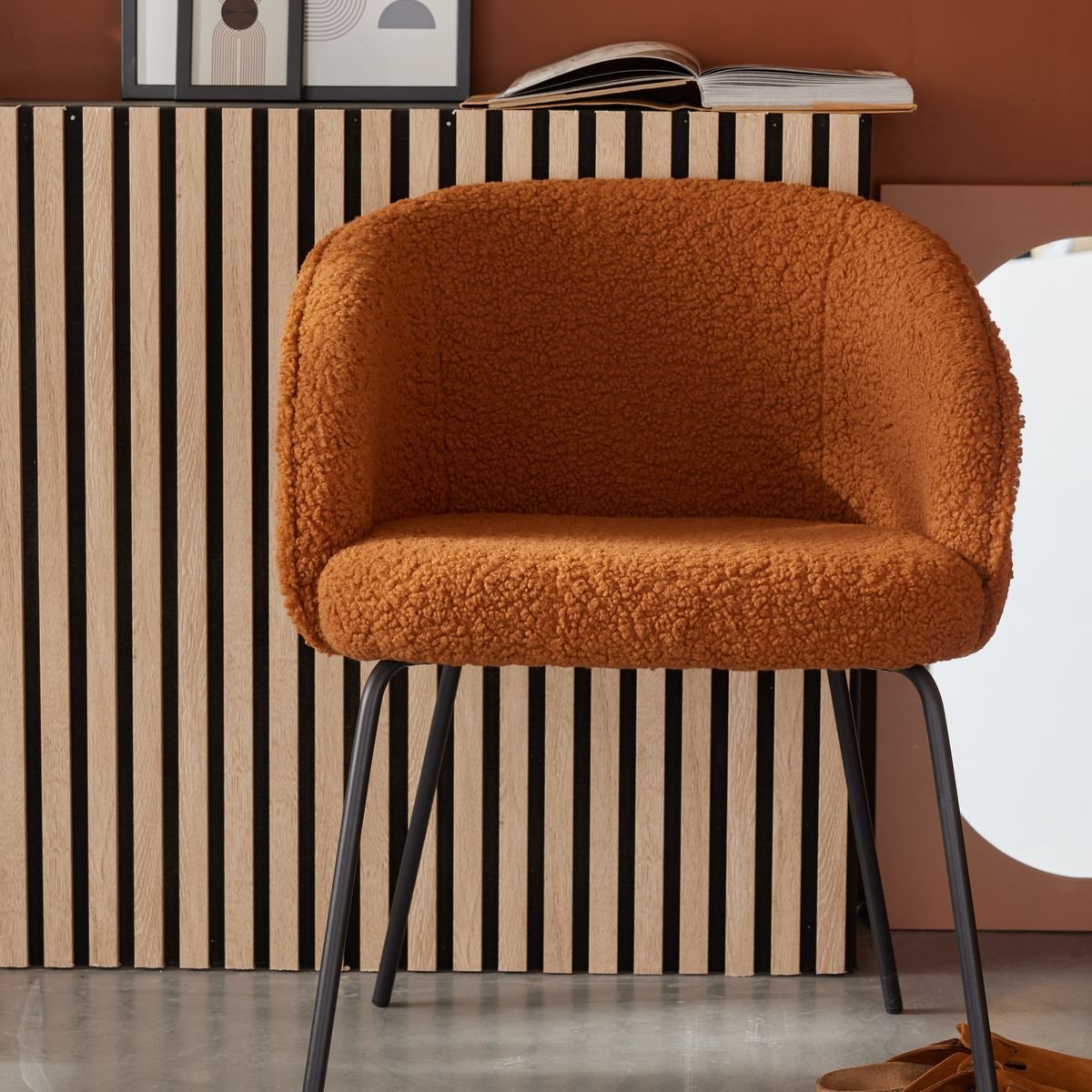 Fauteuil en bouclette FACTORY Marron