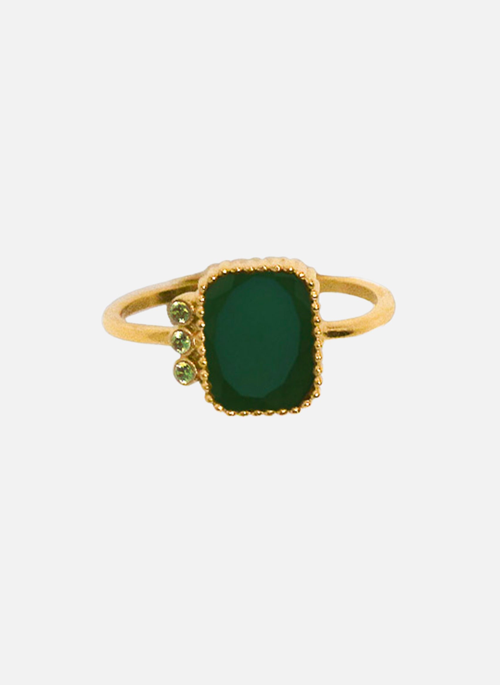Thin ring MOROS Onyx vert