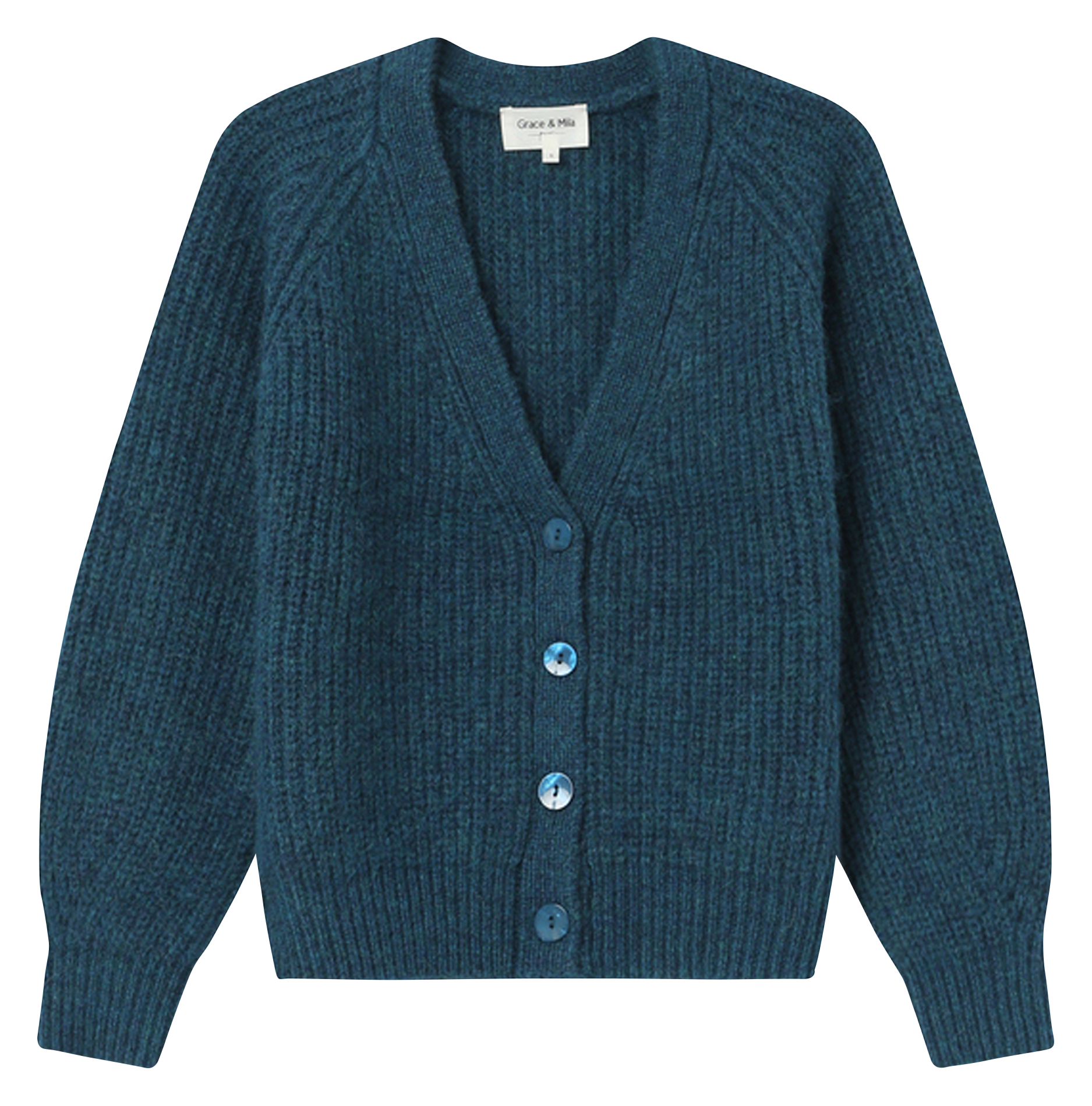 Gilet droit en maille GRACE ET MILA Vert