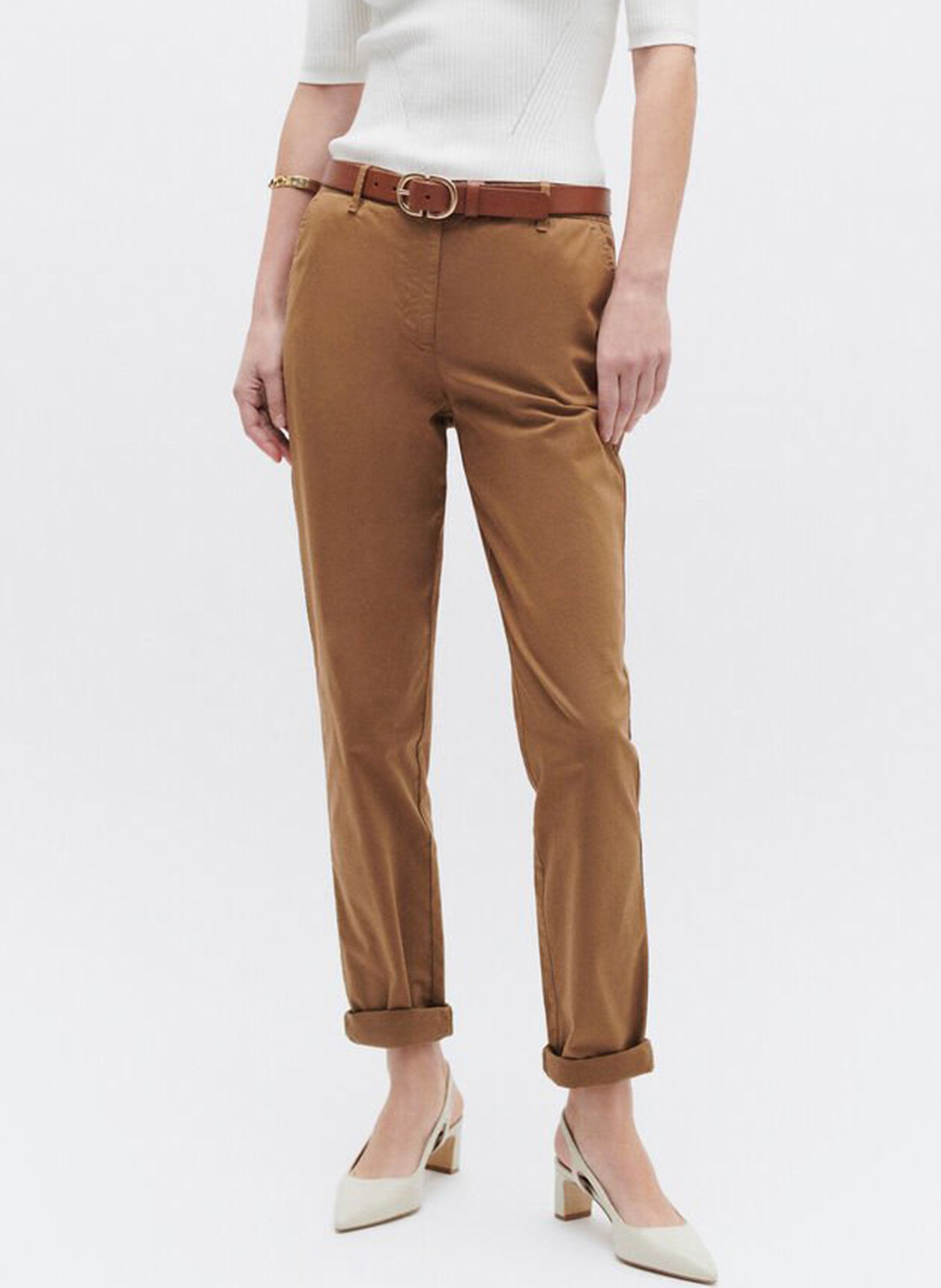 Pantalon chino en coton mélangé  CAROLL