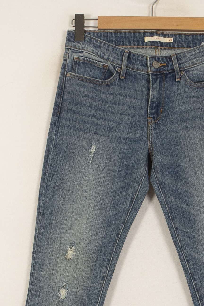 Cropped slim jeans with studs LEVI'S - Seconde main Blue