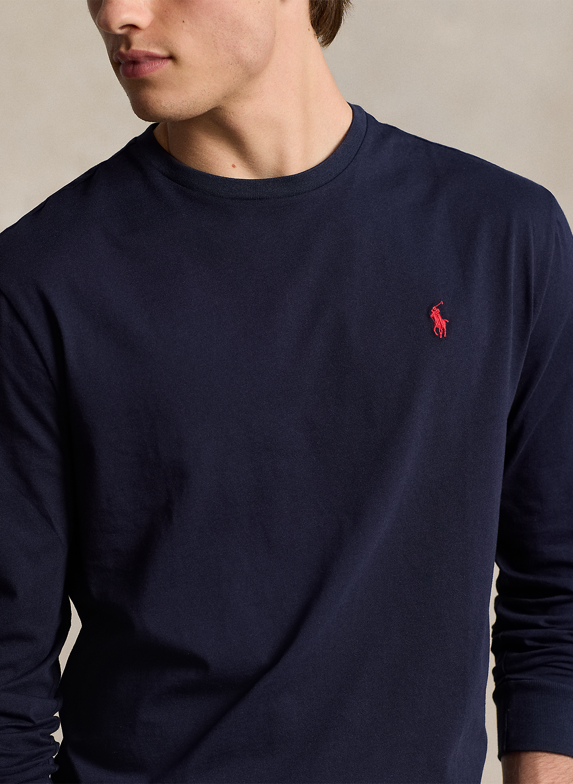 T-shirt col rond en coton POLO RALPH LAUREN Bleu