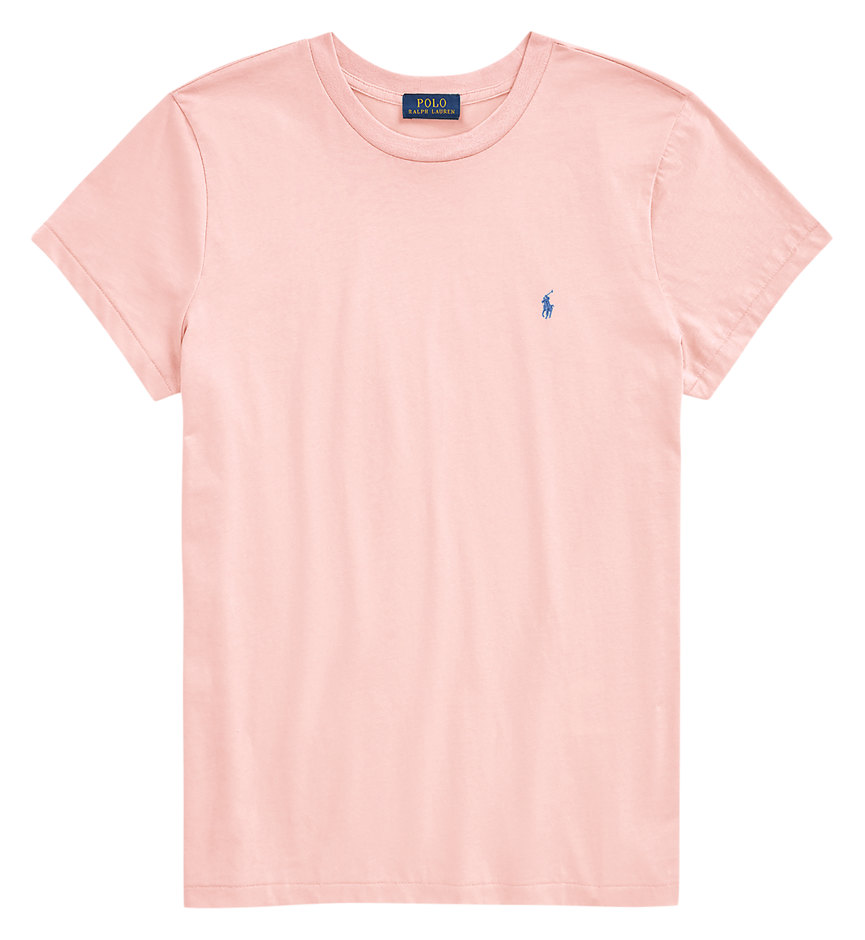Tee-shirt col rond brodé en coton POLO RALPH LAUREN Rose