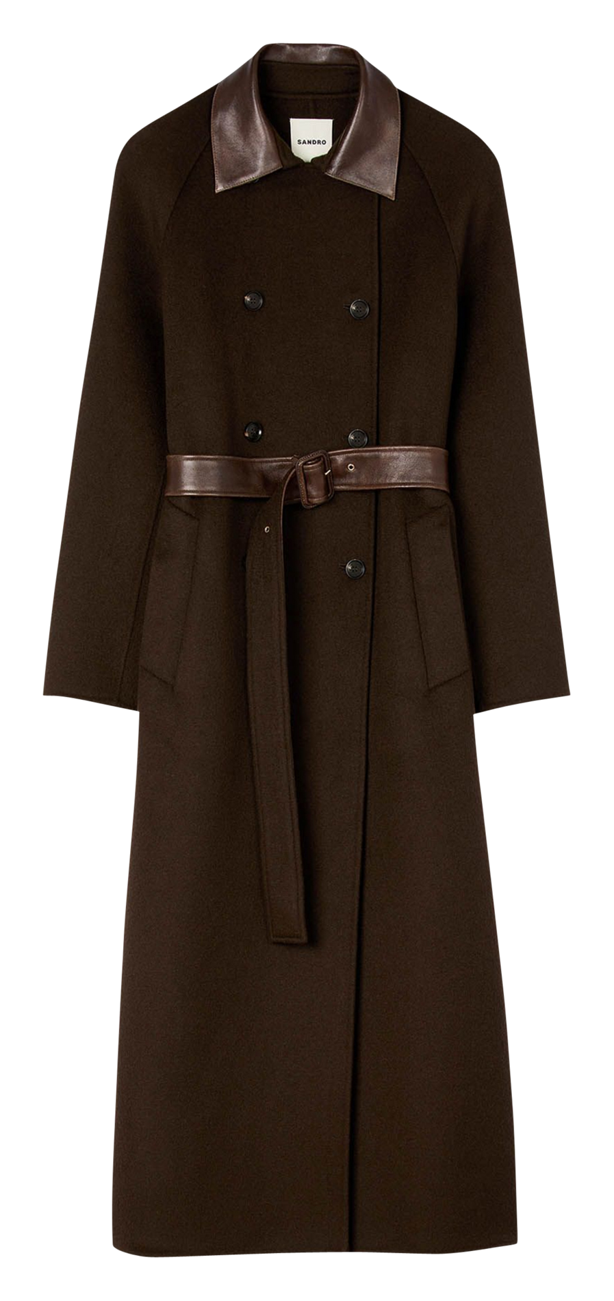 Lange oversized jas van wol SANDRO Bruin