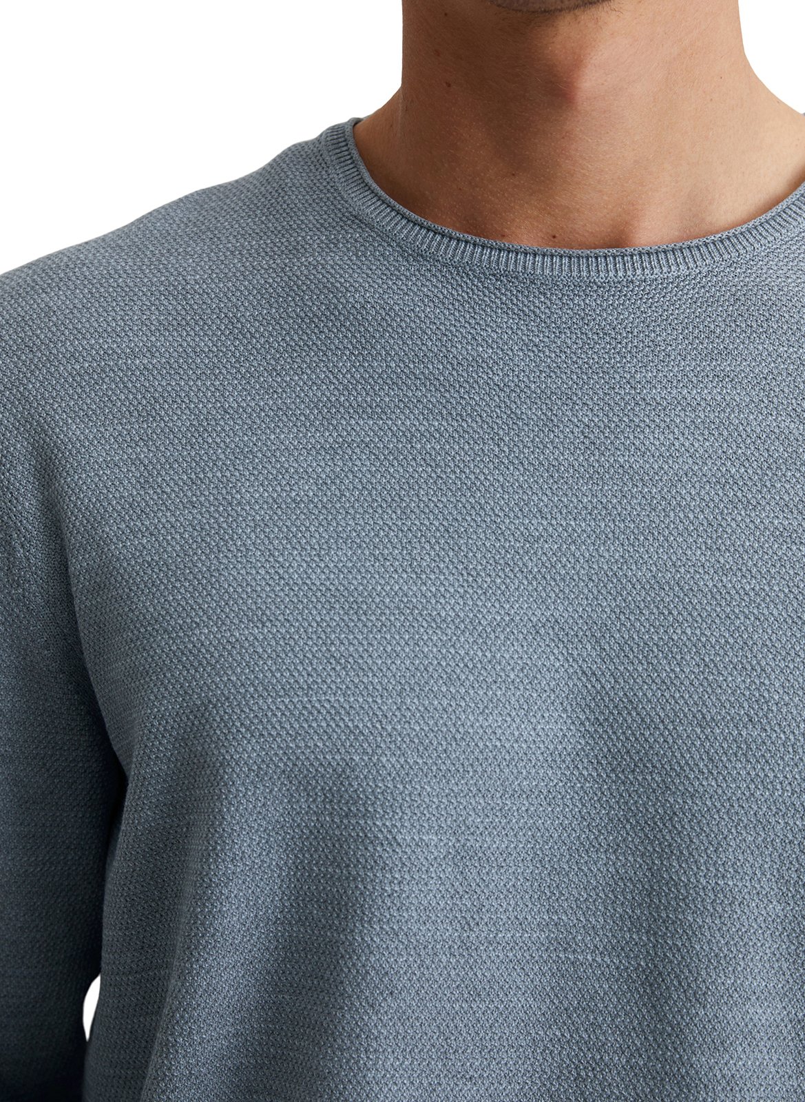 Pull col rond en coton MARC O'POLO Bleu