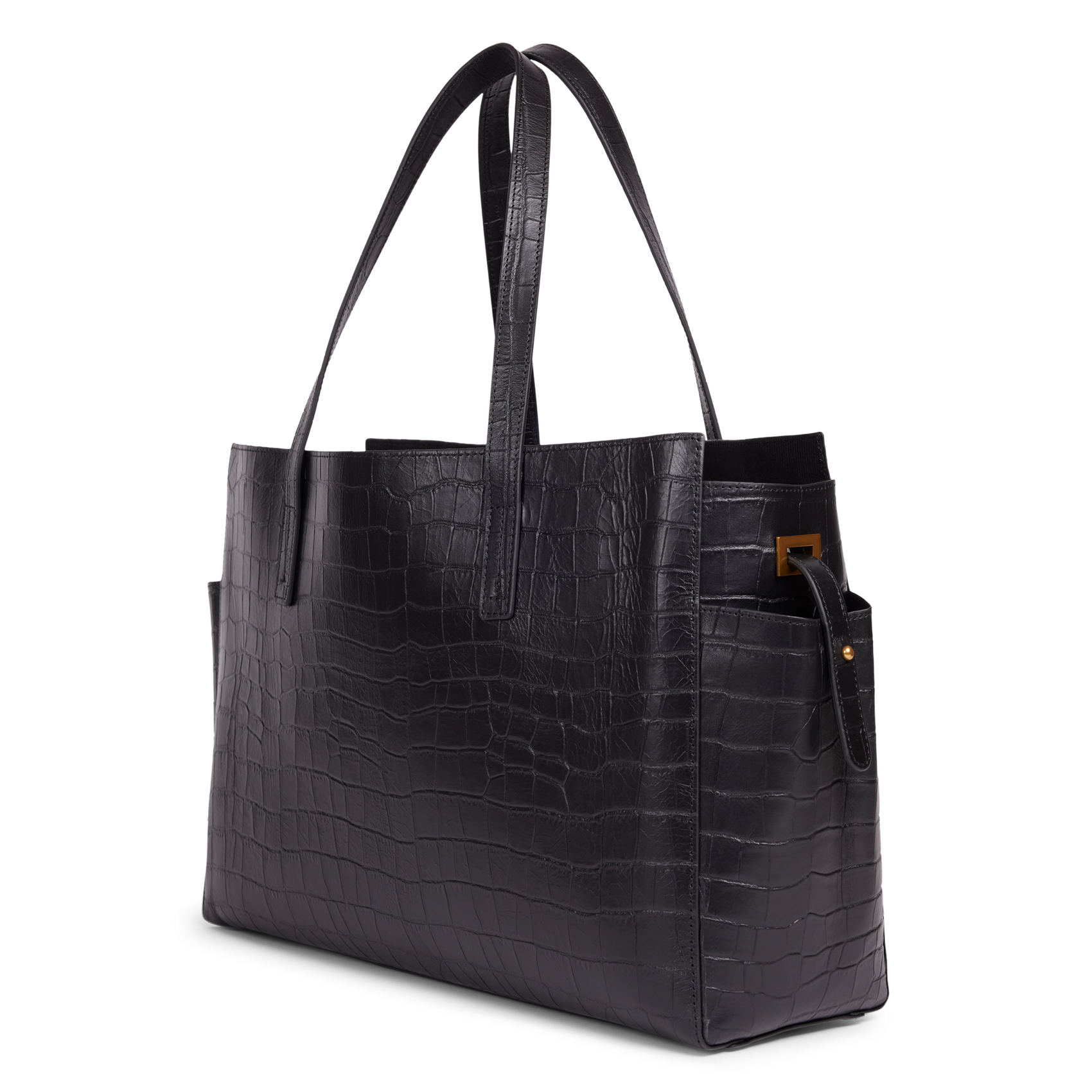 Cabas en cuir motif reptile NAT & NIN Noir