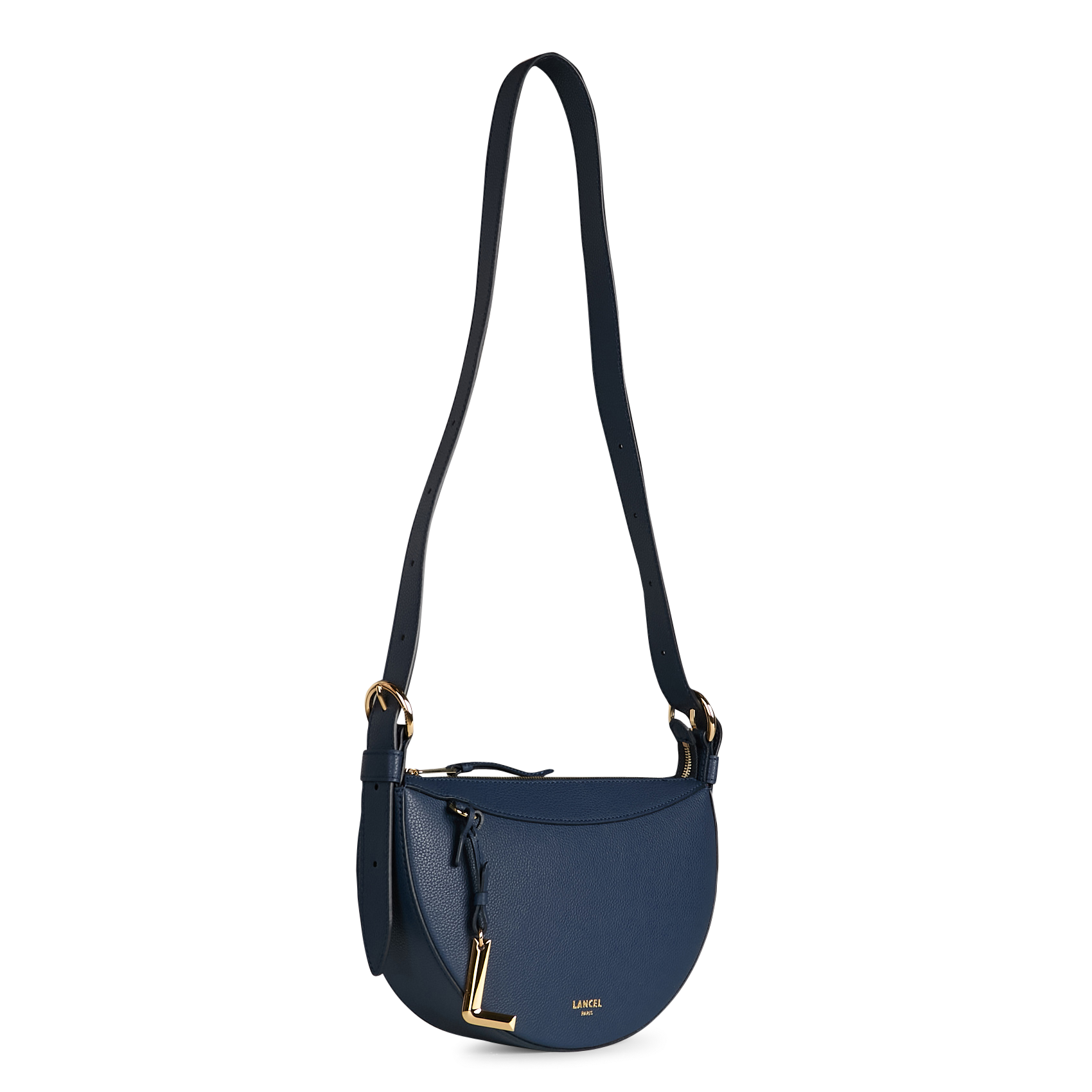 Halbmond-Ledertasche LANCEL Blau