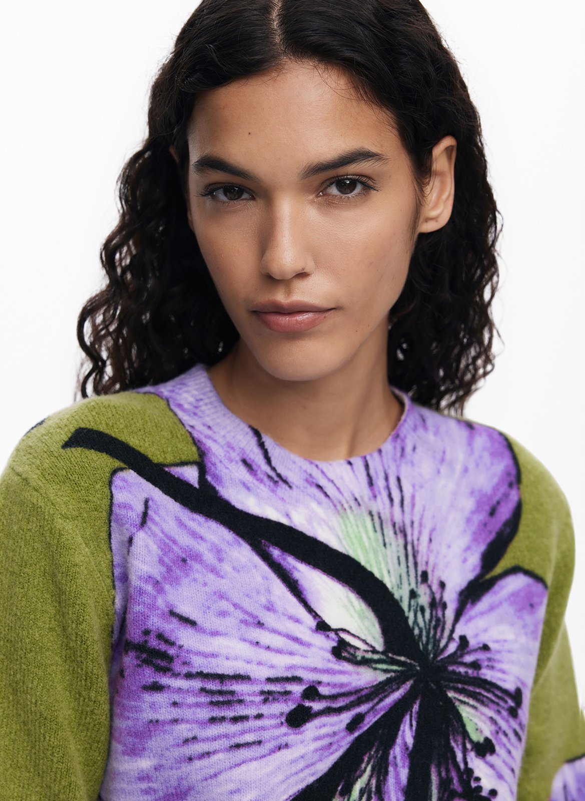 Maglione girocollo con stampa floreale DESIGUAL Rosso