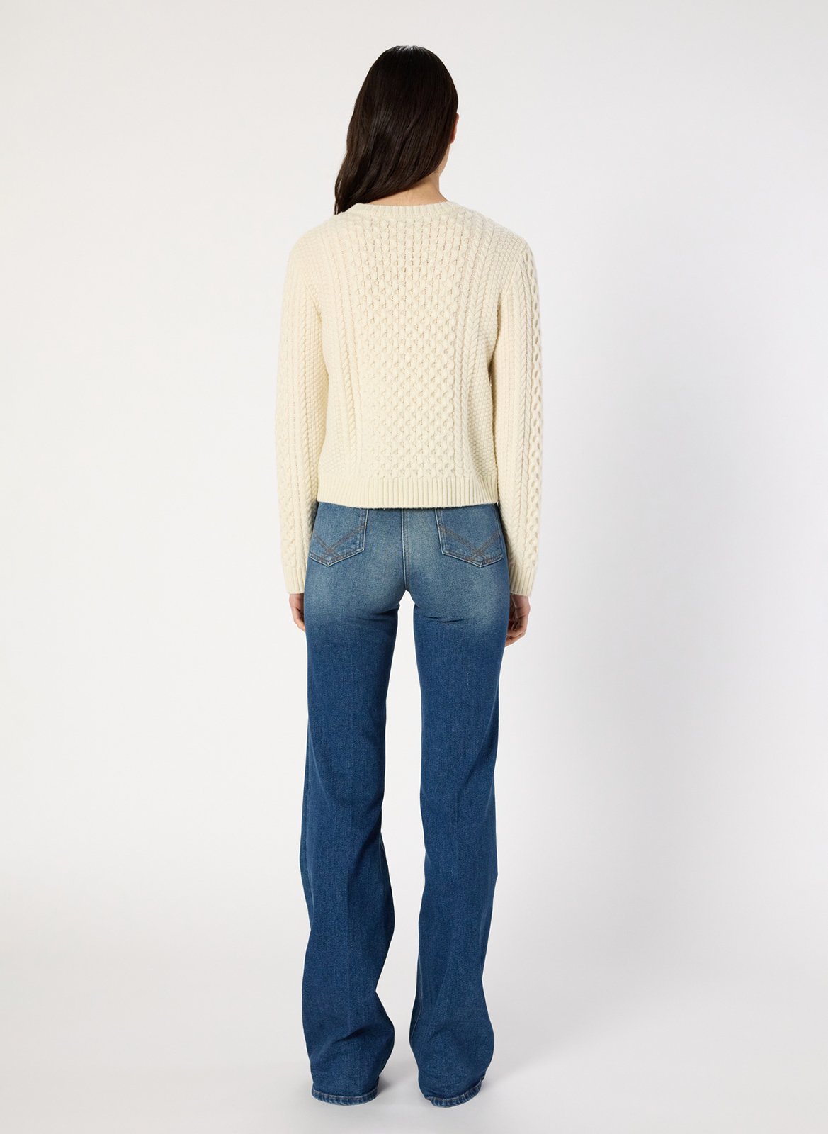 Effen trui van wolmix met lange mouwen en kant GERARD DAREL Beige