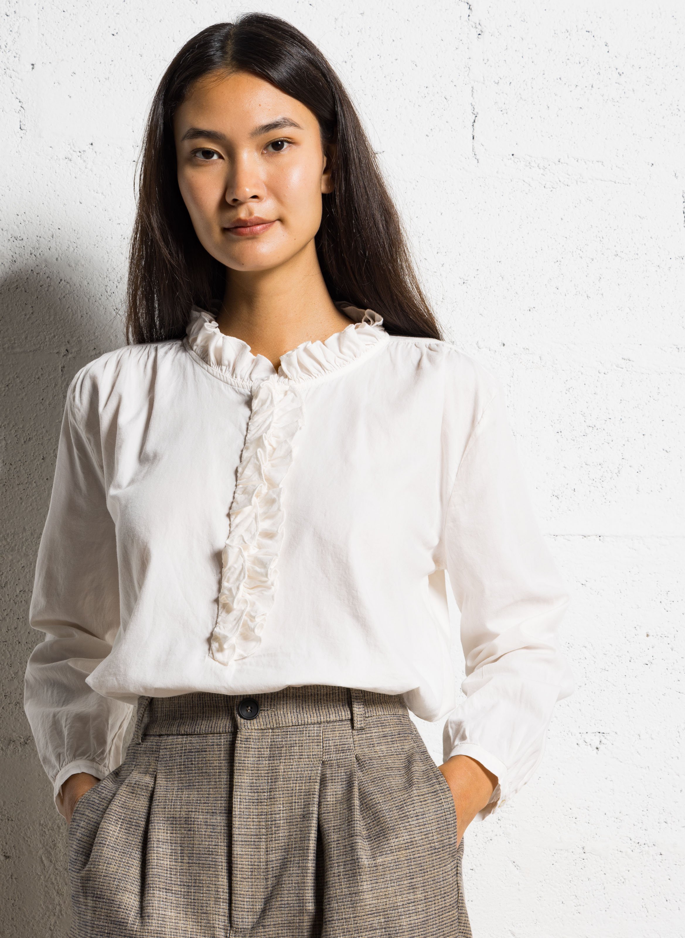 Straight cotton blouse BELLA JONES White