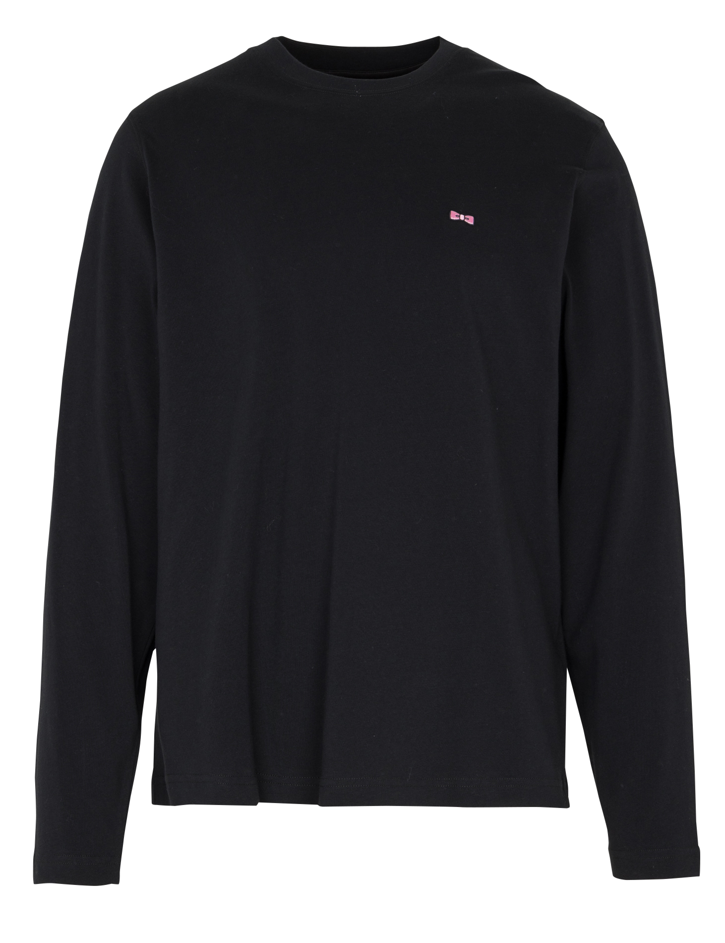 Tee-shirt droit col rond brodé en coton EDEN PARK Noir