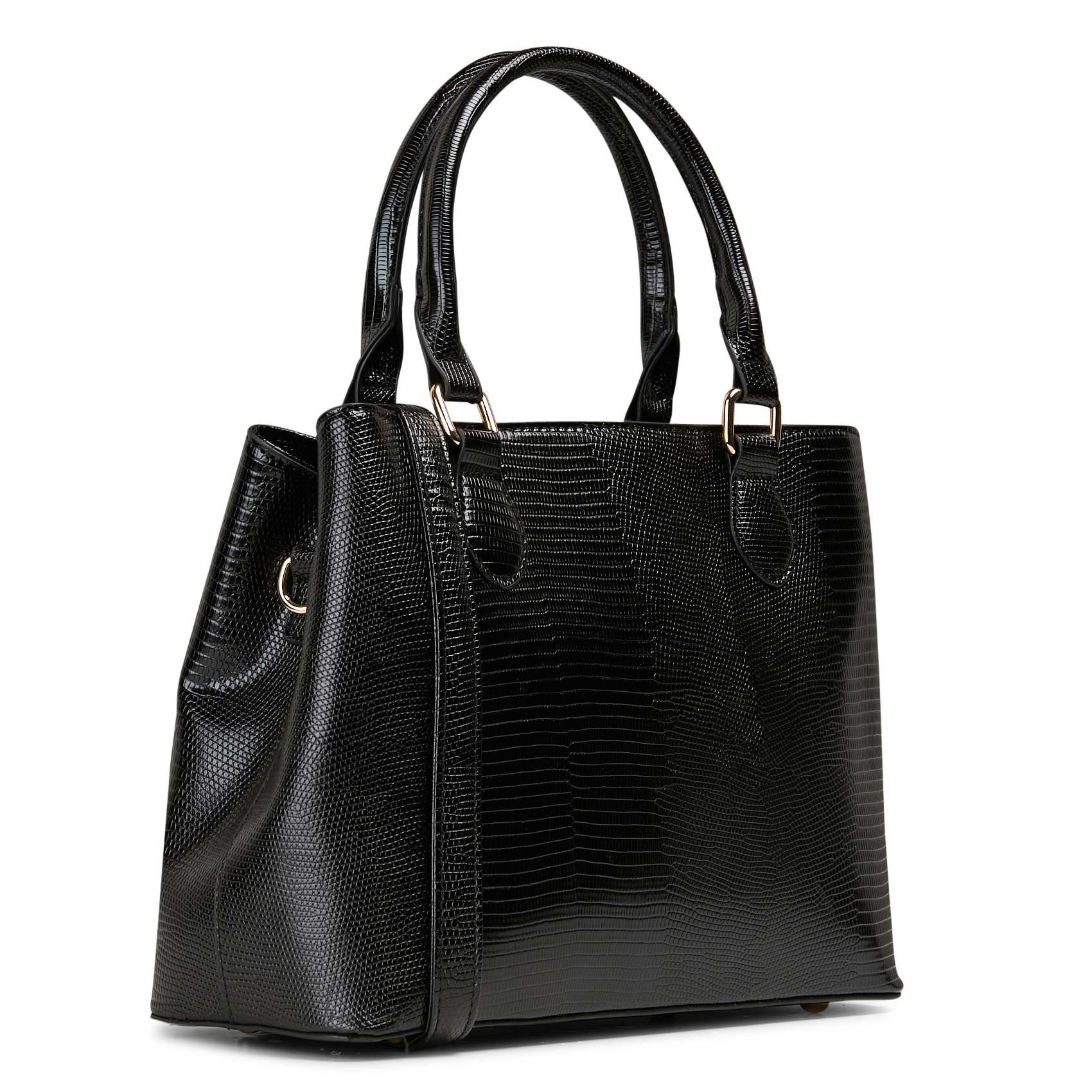 Schoudertas met krokodillenprint AU PRINTEMPS PARIS Zwart